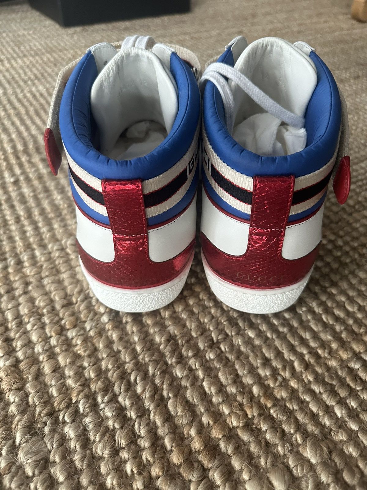 Gucci Gucci Ayers Stripe Ace High Top Men's White Sneakers Size US 12 / EU 45 - 10 Thumbnail