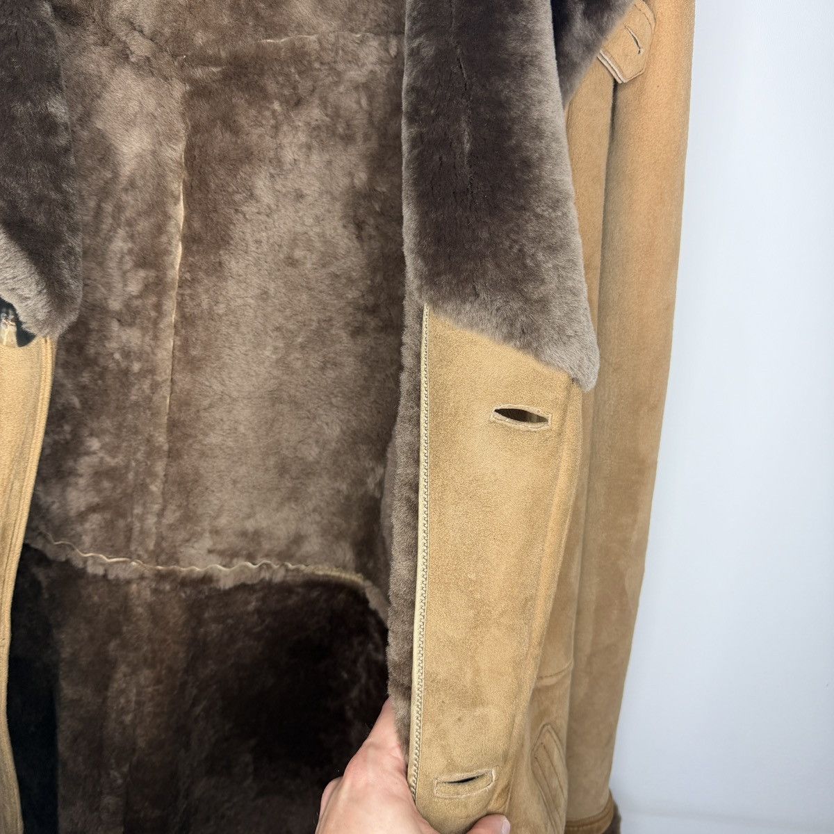Genuine Leather Vintage Shearling Coat like Prada Size US M / EU 48-50 / 2 - 15 Thumbnail