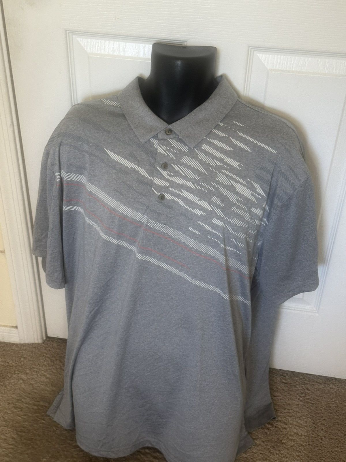 Hogan Men’s used Grey Ben Hogan grey striped polo golf shirt size Size US XXL / EU 58 / 5 - 1 Thumbnail