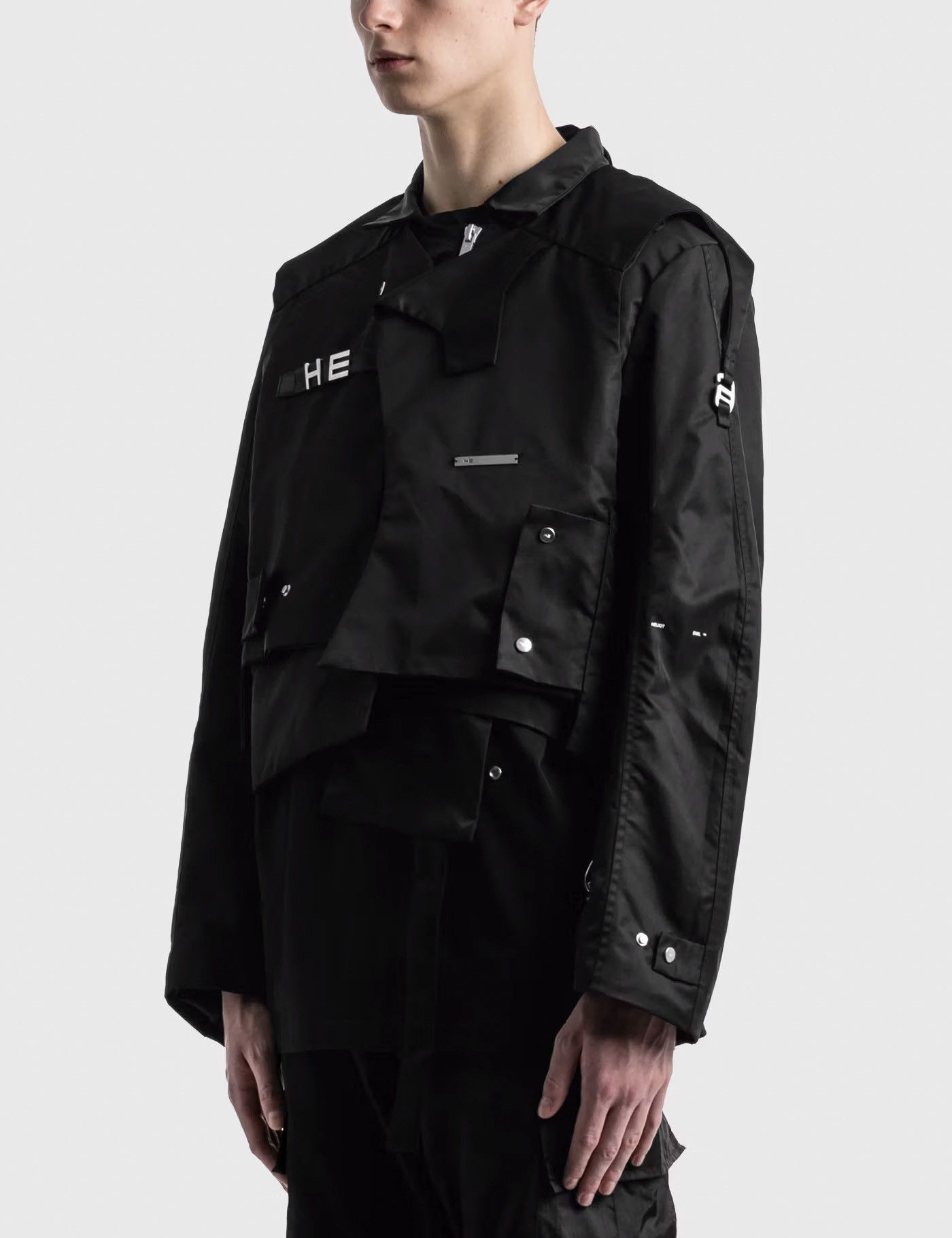 Heliot Emil SS20 'TORQUED ELLIPSE' BULLFIGHTER BLACK TECHNICAL JACKET Size US L / EU 52-54 / 3 - 3 Thumbnail