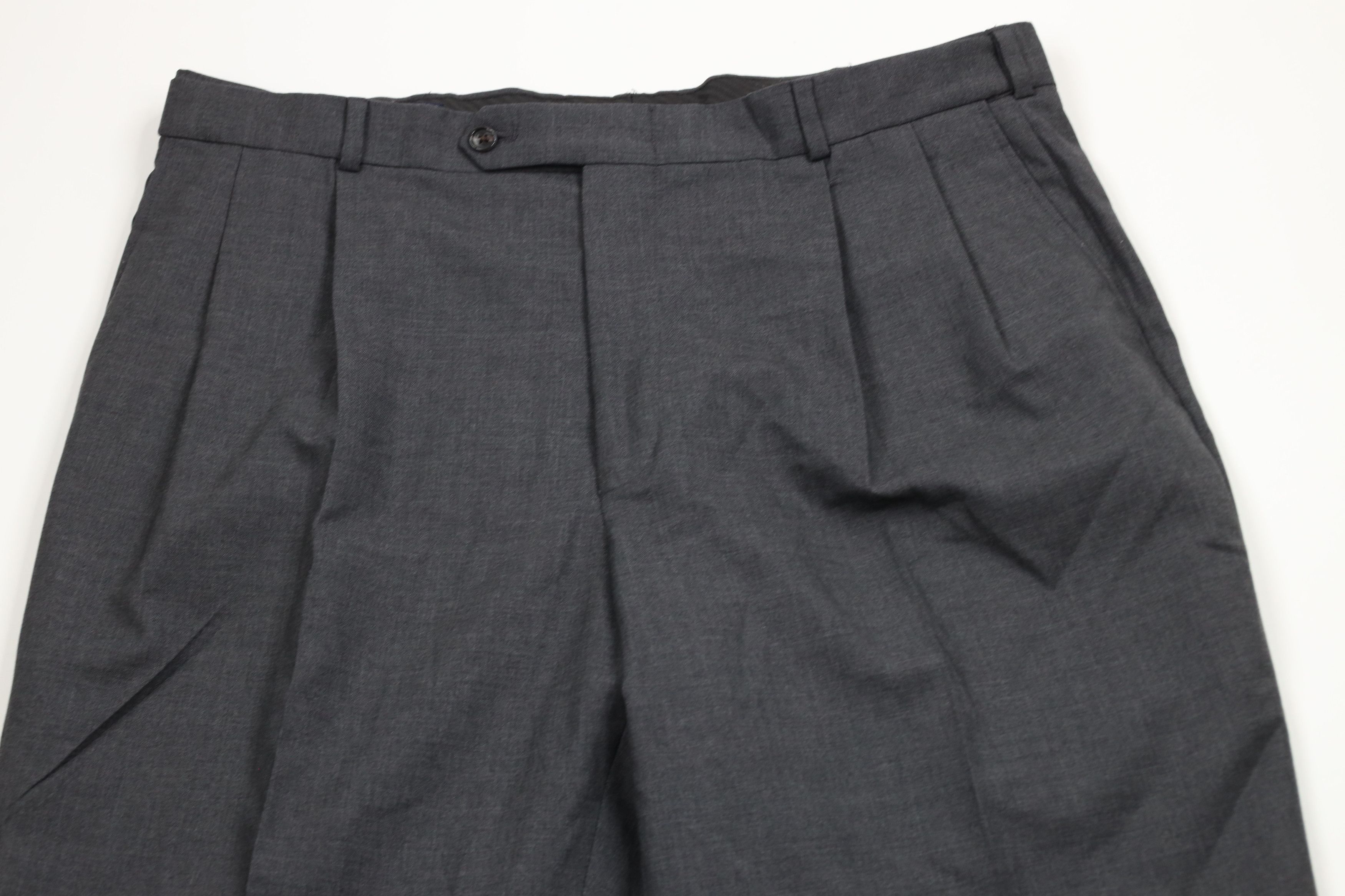 Lands' End × Vintage Vintage 90s Lands End Cuffed Wide Leg Chino Pants Gray Size US 38 / EU 54 - 2 Thumbnail