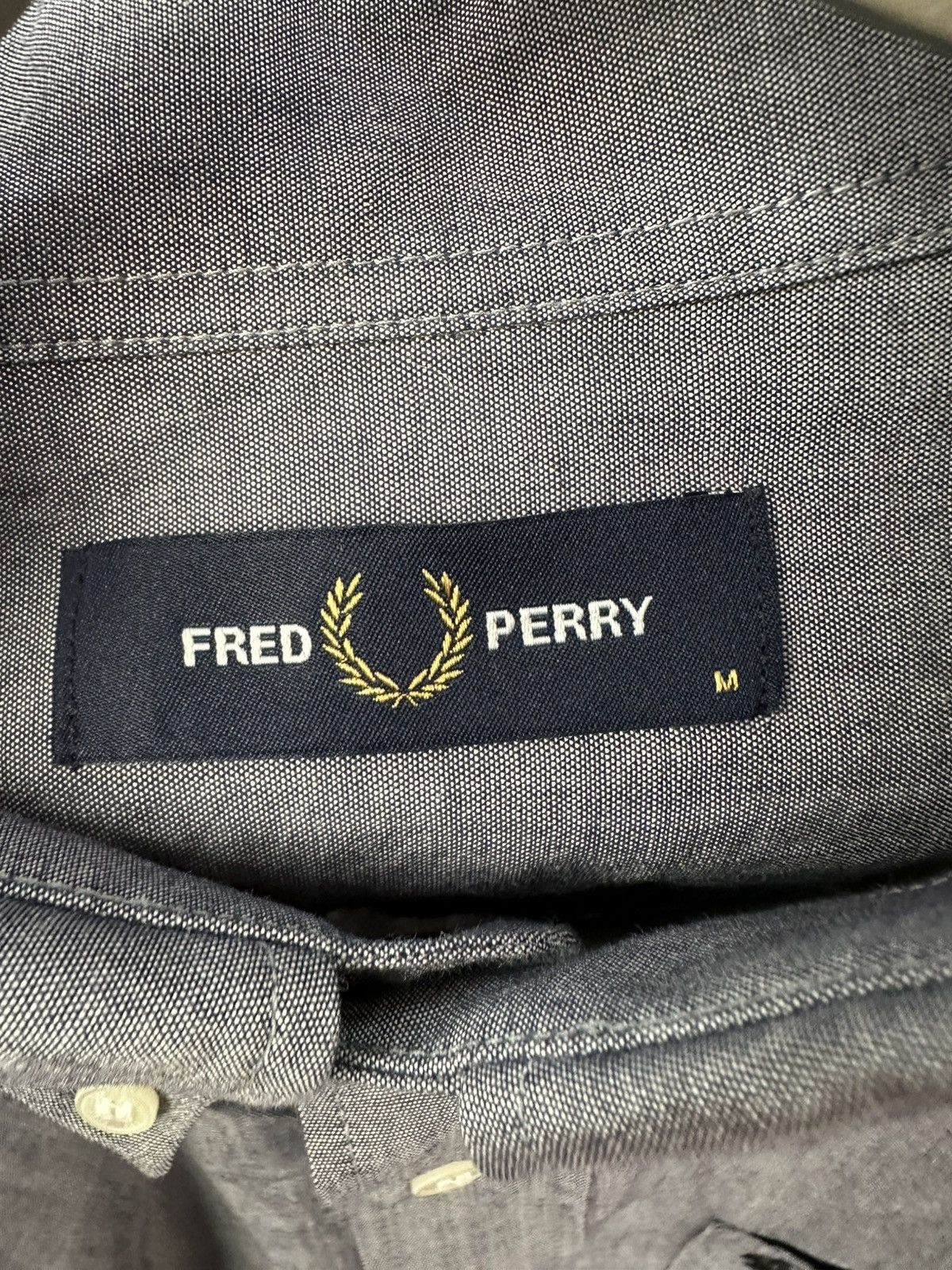 Designer × Fred Perry Fred Perry Shirt Button Up Gray Long Sleeve Oxford Pocket Size US M / EU 48-50 / 2 - 11 Thumbnail