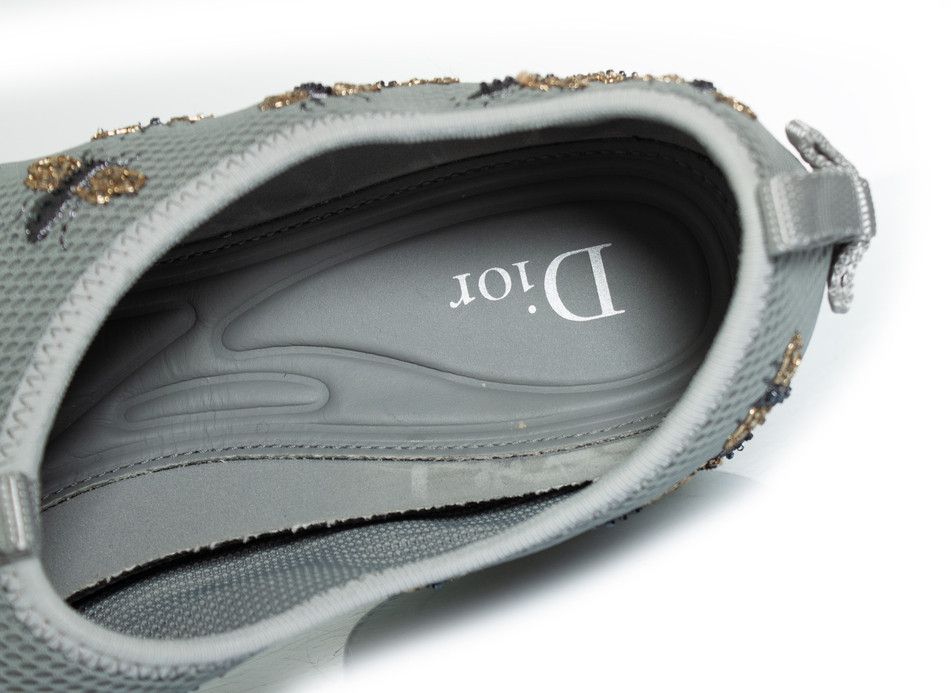 Dior Dior, grey bee embellished mesh fusion sneakers Size US 10.5 / IT 40.5 - 9 Thumbnail