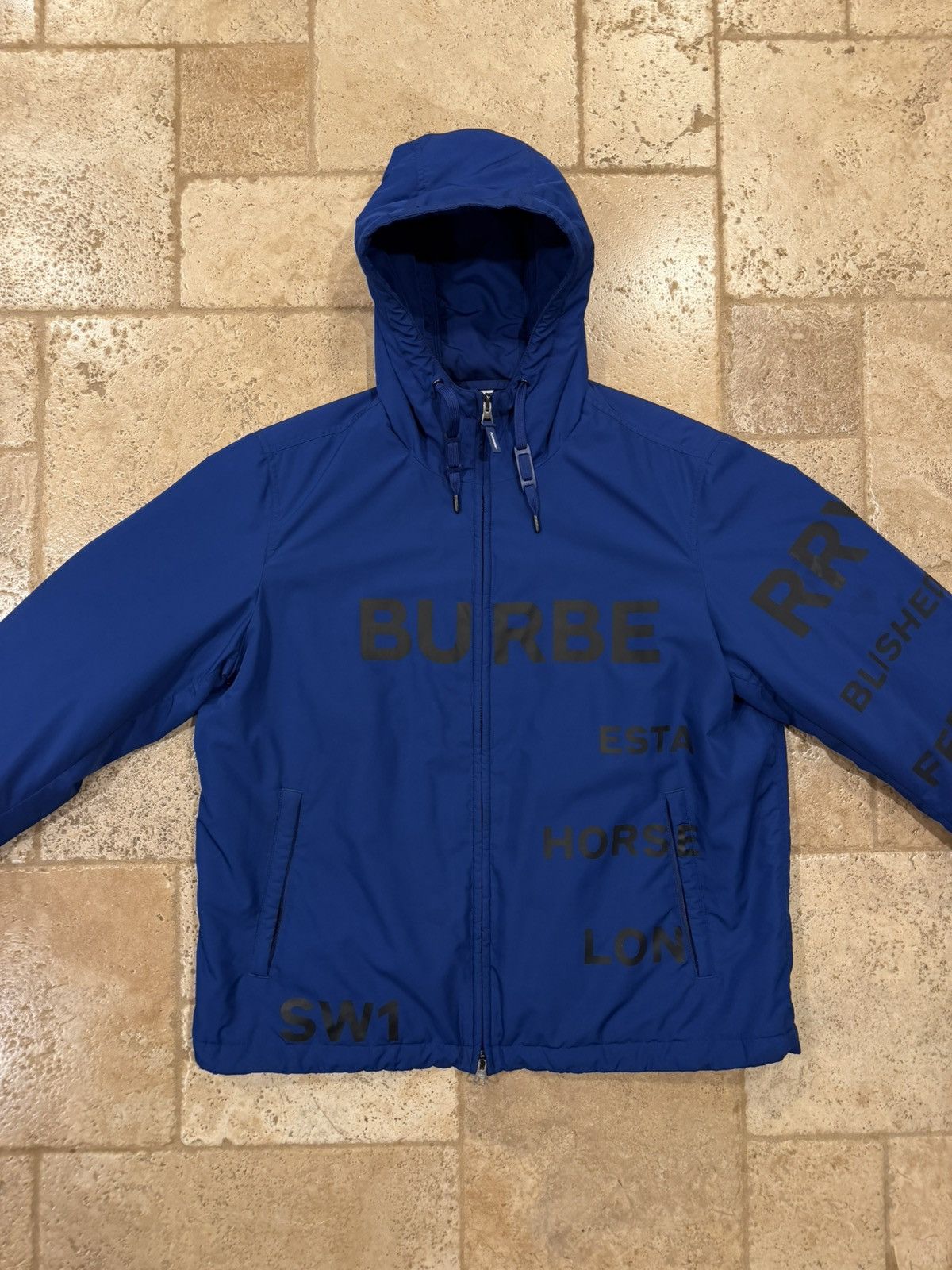 Burberry Burberry Horseferry Print Check Nylon Blue Hooded Jacket Size US XL / EU 56 / 4 - 6 Thumbnail