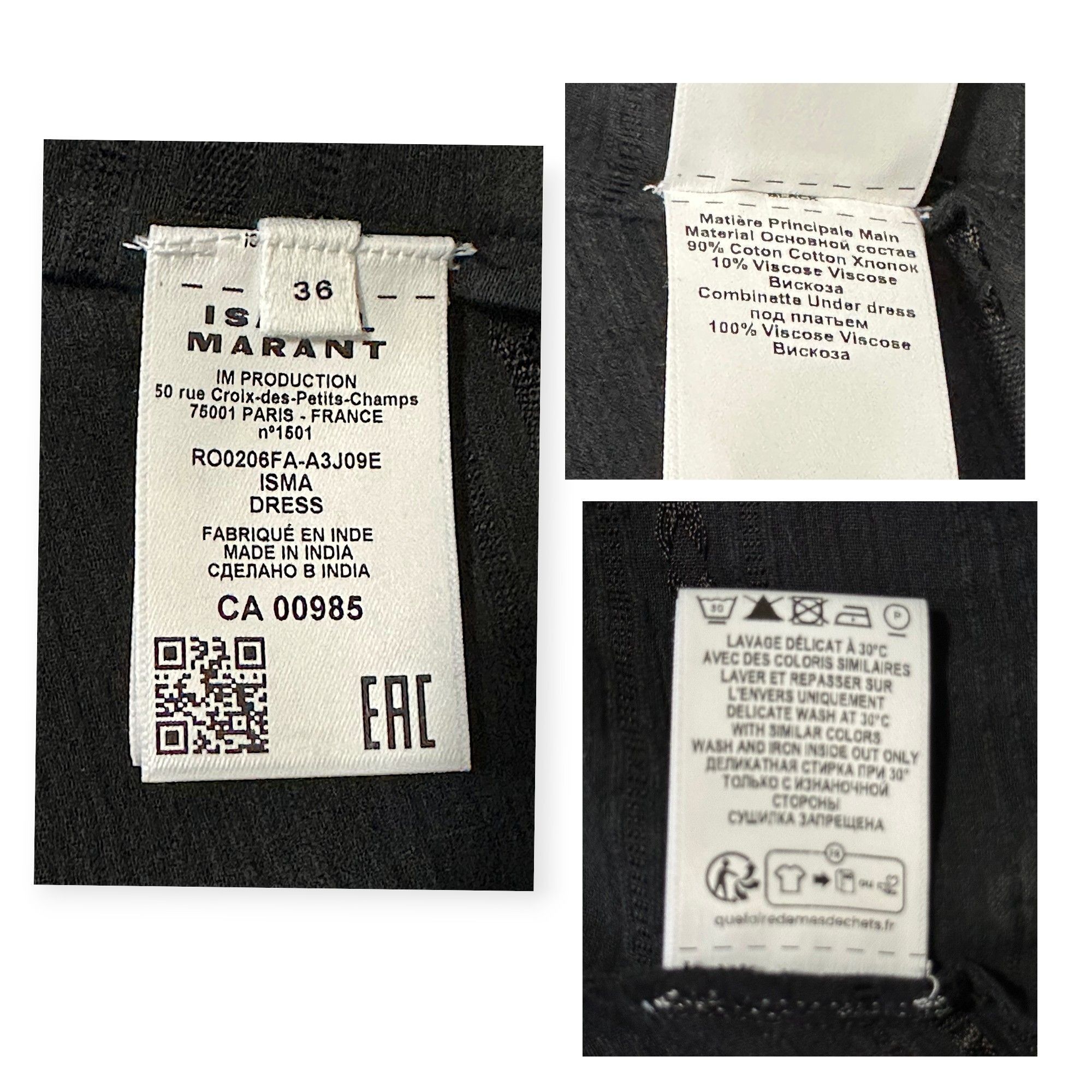 Isabel Marant Etoile ISABEL MARANT ÉTOILE Isma Black Mini Dress, Size FR36/S, NW Size XS / US 0-2 / IT 36-38 - 5 Thumbnail