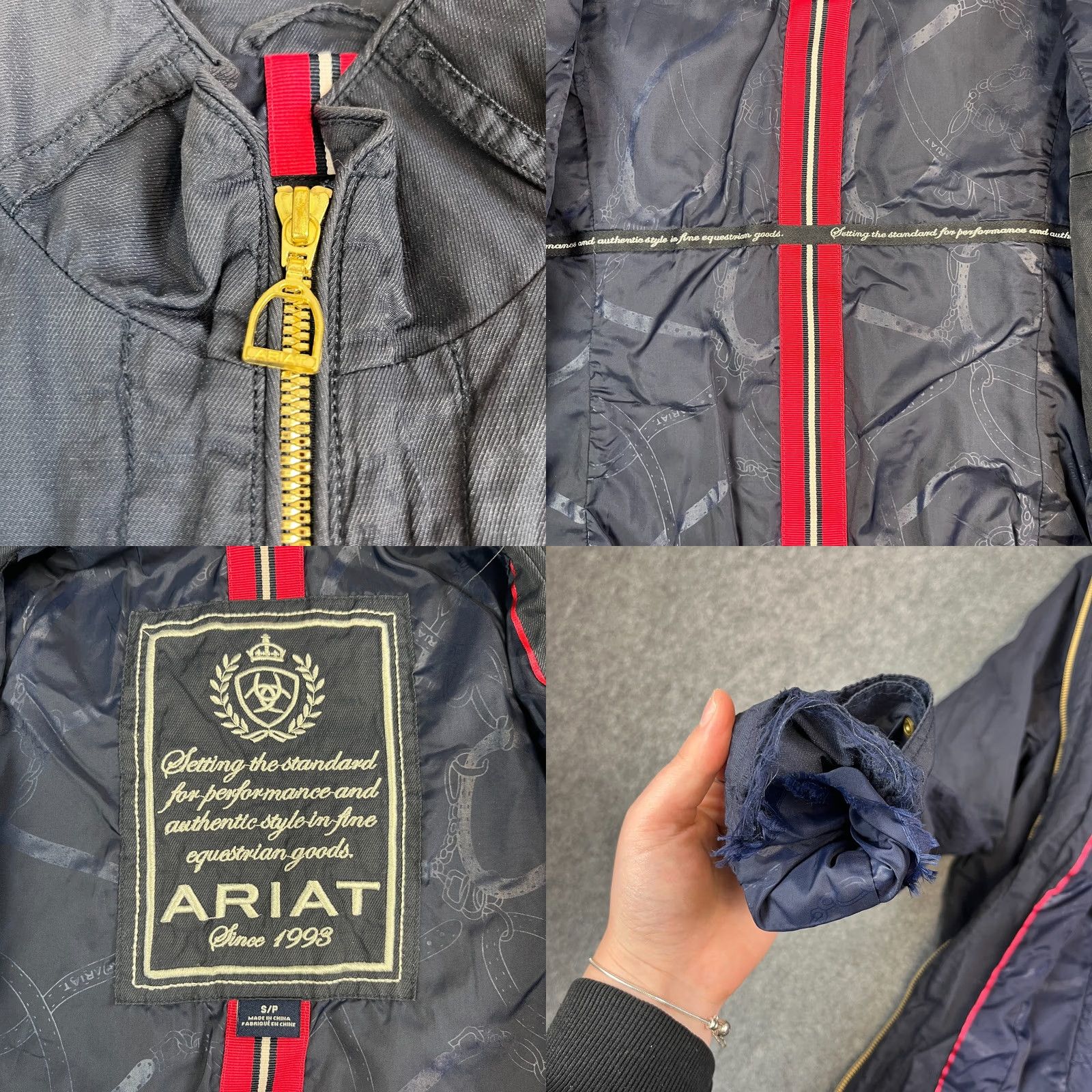 Ariat Ariat Field Jacket Womens Small Navy Equestrian Gold Zip Country 4 Pocket Size S / US 4 / IT 40 - 8 Thumbnail