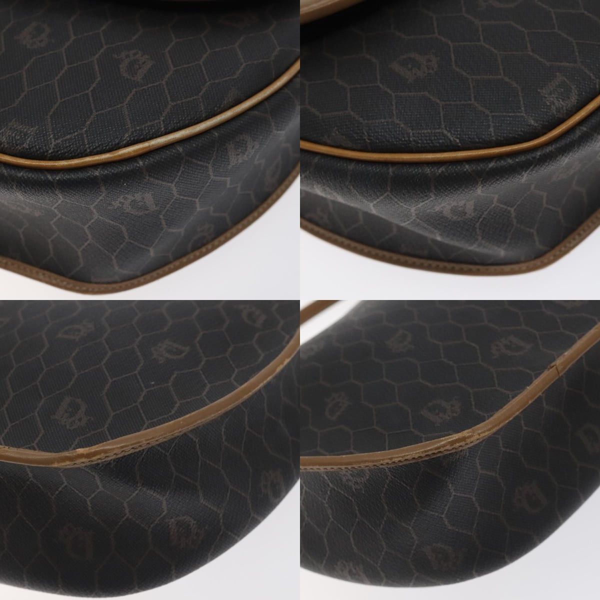 Dior DIOR Honeycomb Canvas Shoulder Bag Pvc Leather Black Gold Size ONE SIZE - 10 Thumbnail