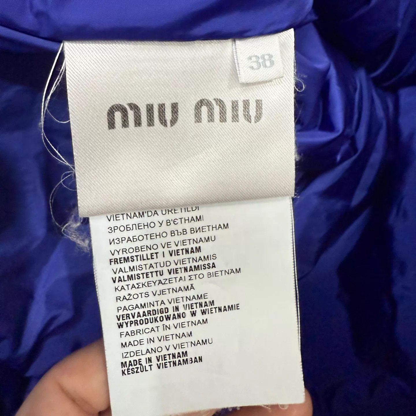 Miu Miu MIU MIU Blue Diamond Hooded Down Jacket Women's 38 99New Size XS / US 0-2 / IT 36-38 - 4 Thumbnail