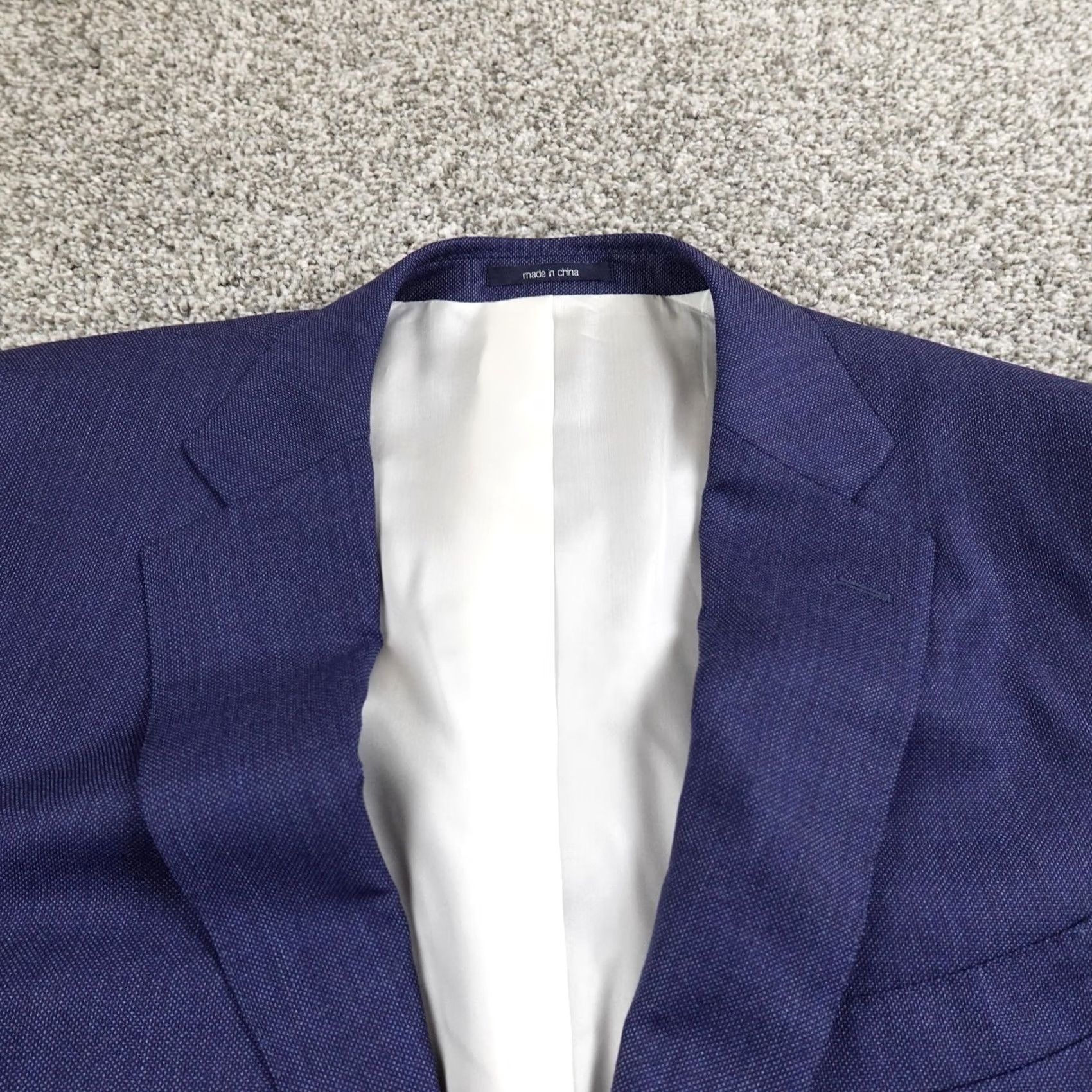 Suitsupply Suitsupply Napoli Blazer Mens 46 Blue Wool Sport Coat Jacket Reda Super 110s Jacket Coat Suit Jacket 2 Button Notch Lapel Single-Breasted Size 46R - 3 Thumbnail