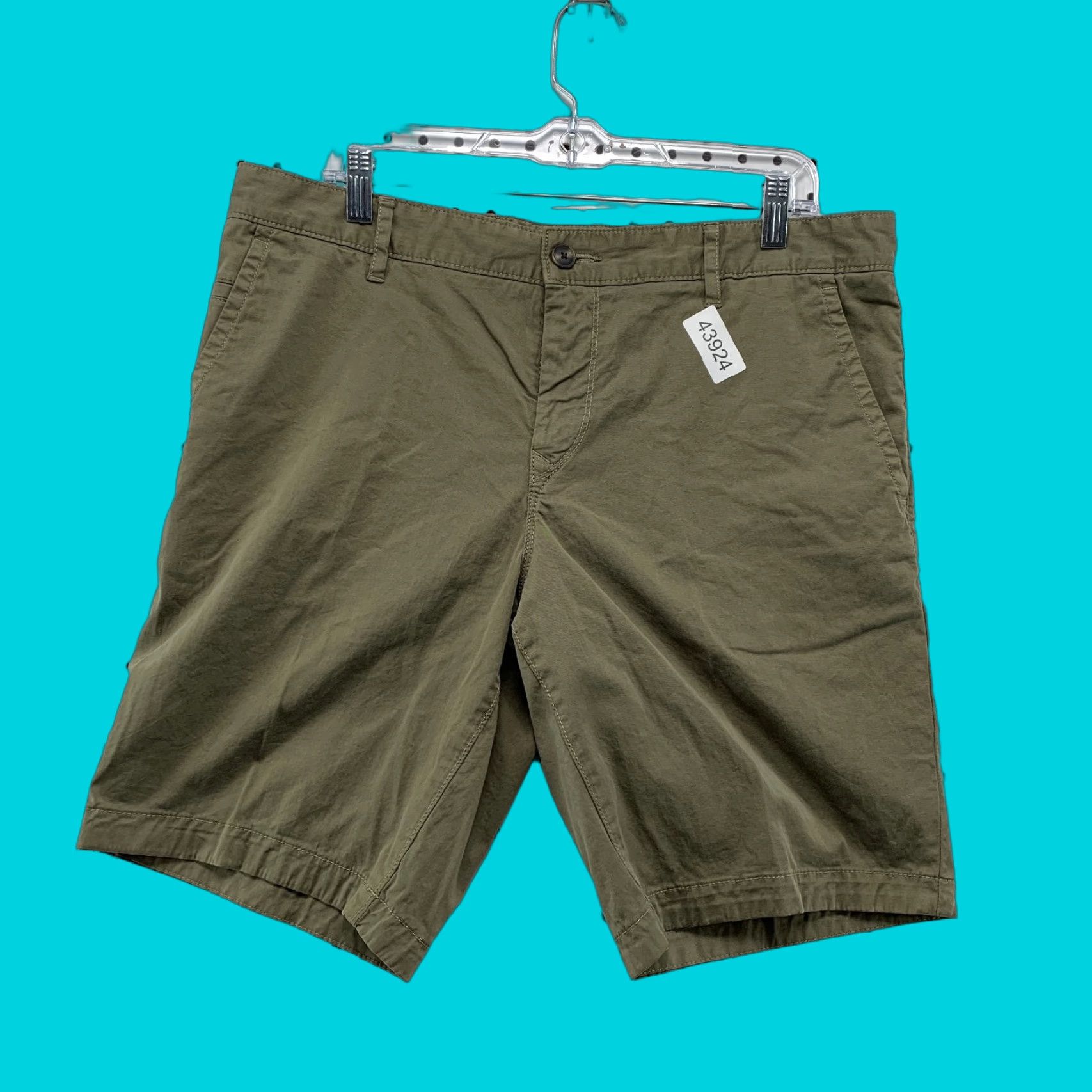 Hugo Boss HUGO BOSS Chino Shorts Mens 36x10 Brown Slim Cotton Casual Zip Pockets Size US 36 / EU 52 - 1 Thumbnail