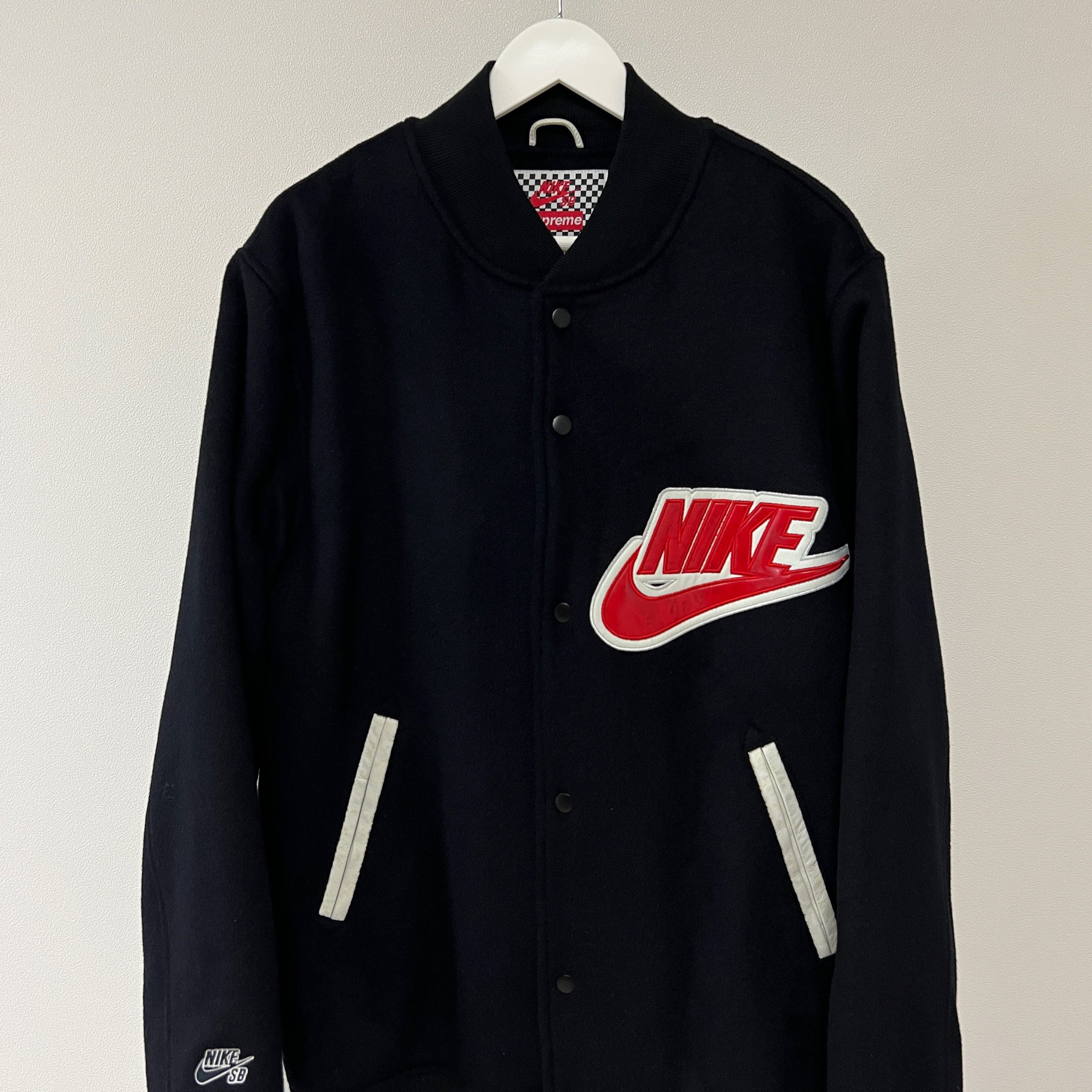 Nike × Supreme Supreme Nike SB Varsity Jacket Black 2007 Size US XL / EU 56 / 4 - 5 Thumbnail