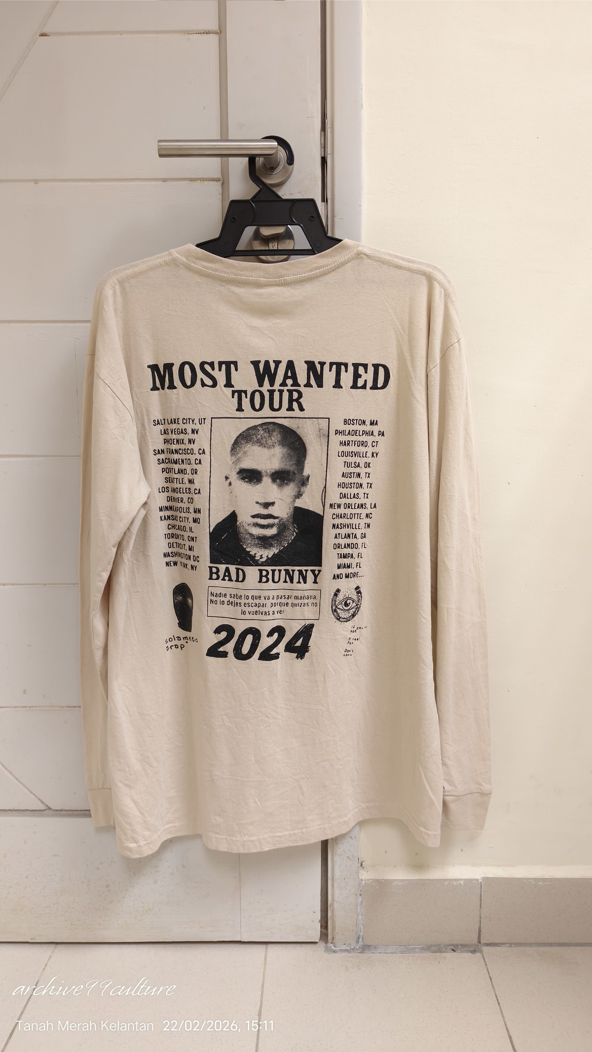 Other Bad Bunny "Most Wanted Tour" 2024 LS Official Merch Size US L / EU 52-54 / 3 - 2 Thumbnail