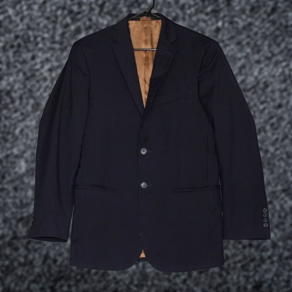 Vintage Joseph A Bank Blazer Mens 47R Navy Blue Wool Slim Fit Copper Lined Blazer Size 42R - 1 Thumbnail