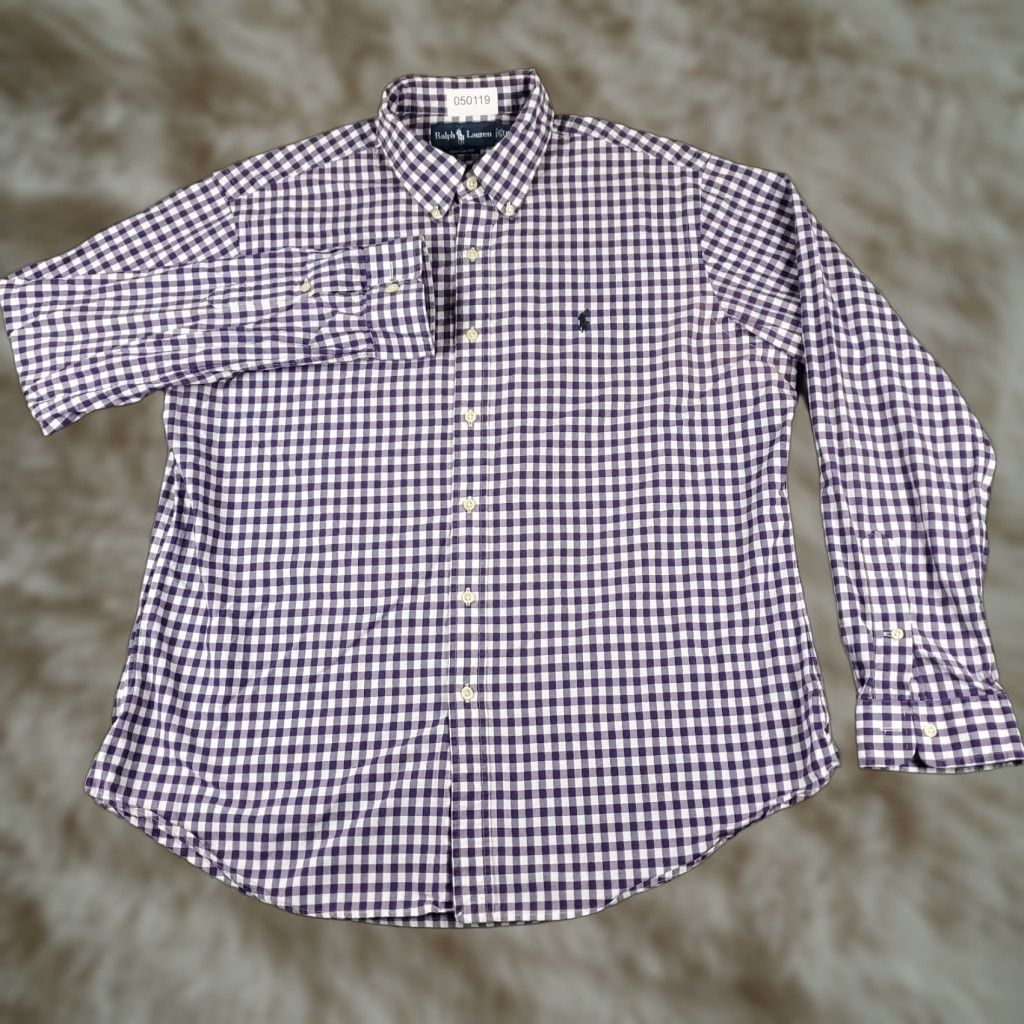 Ralph Lauren Ralph Lauren Shirt Mens XL Purple Check Button-Up Collar-Down Long Sleeve See Photos Vintage No (adjusted within rules) Size US XL / EU 56 / 4 - 1 Thumbnail