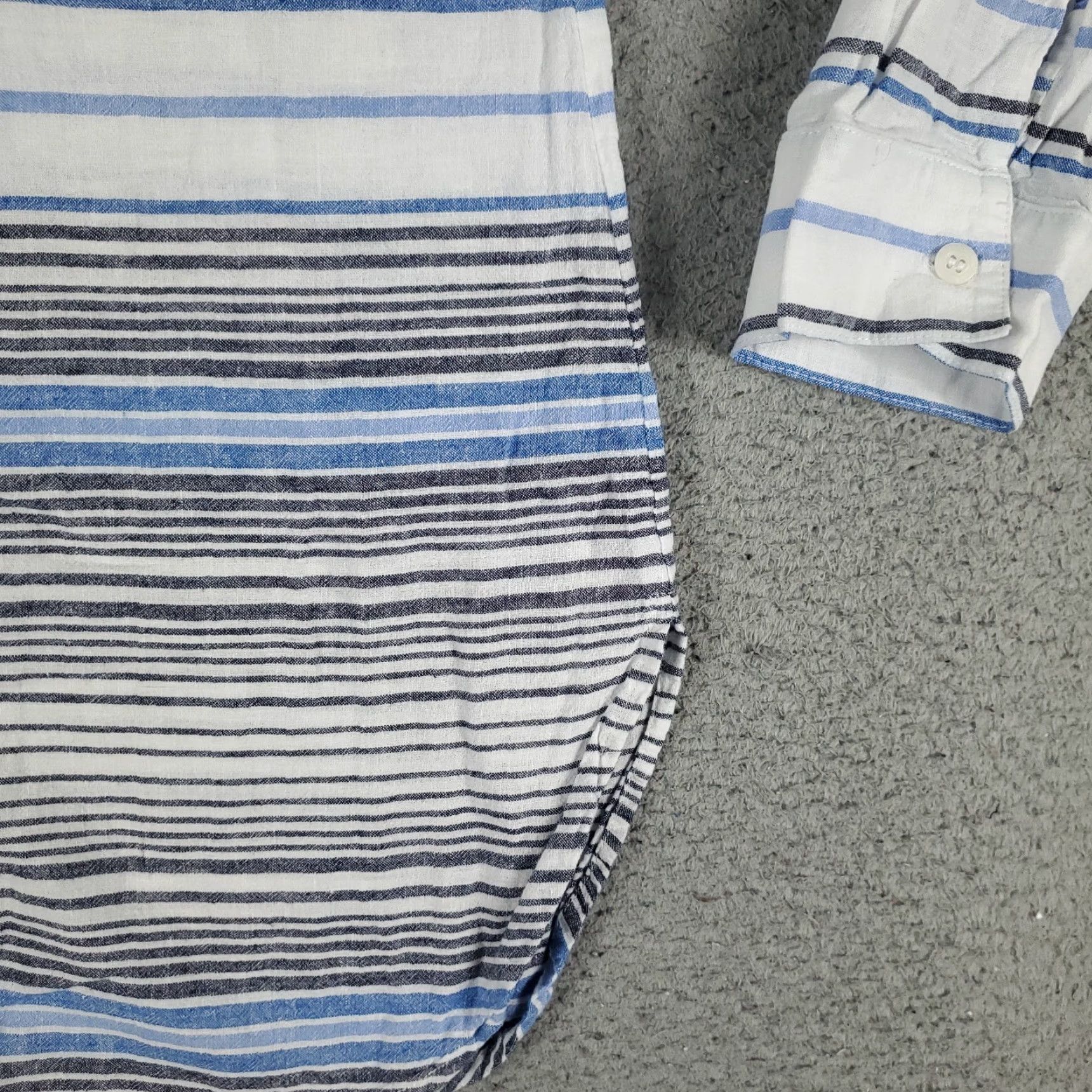 Tommy Bahama Tommy Bahama Shirt Dress Womens Medium Blue Striped Long Sleeve Collared Button Up Size M / US 6-8 / IT 42-44 - 4 Thumbnail