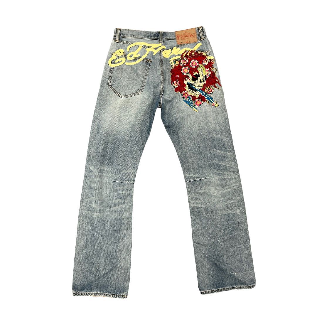 Ed Hardy Ed Hardy spell out denim | Grailed