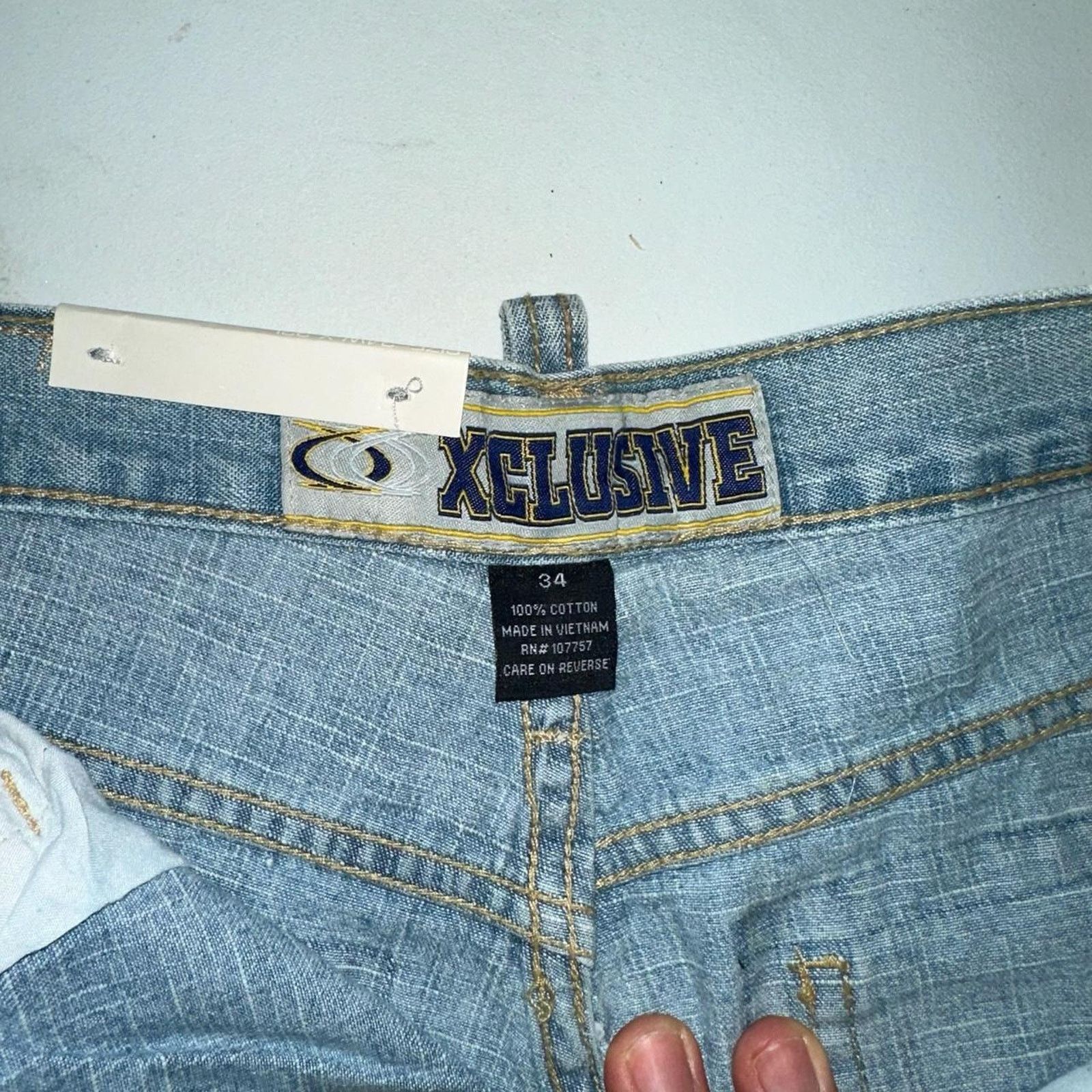 Vintage Vintage baggy y2k xclusive light blue unique embroidered Size US 34 / EU 50 - 5 Thumbnail