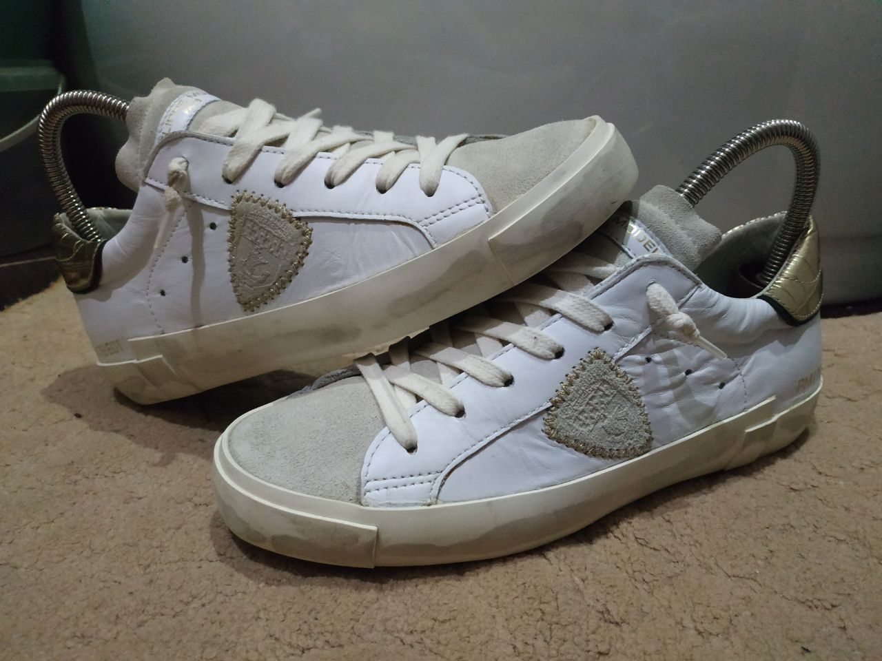 Philippe Model Philippe Model PRHX/78 EDT White Gold Leather Sneakers 38 Size US 7.5 / IT 37.5 - 15 Thumbnail