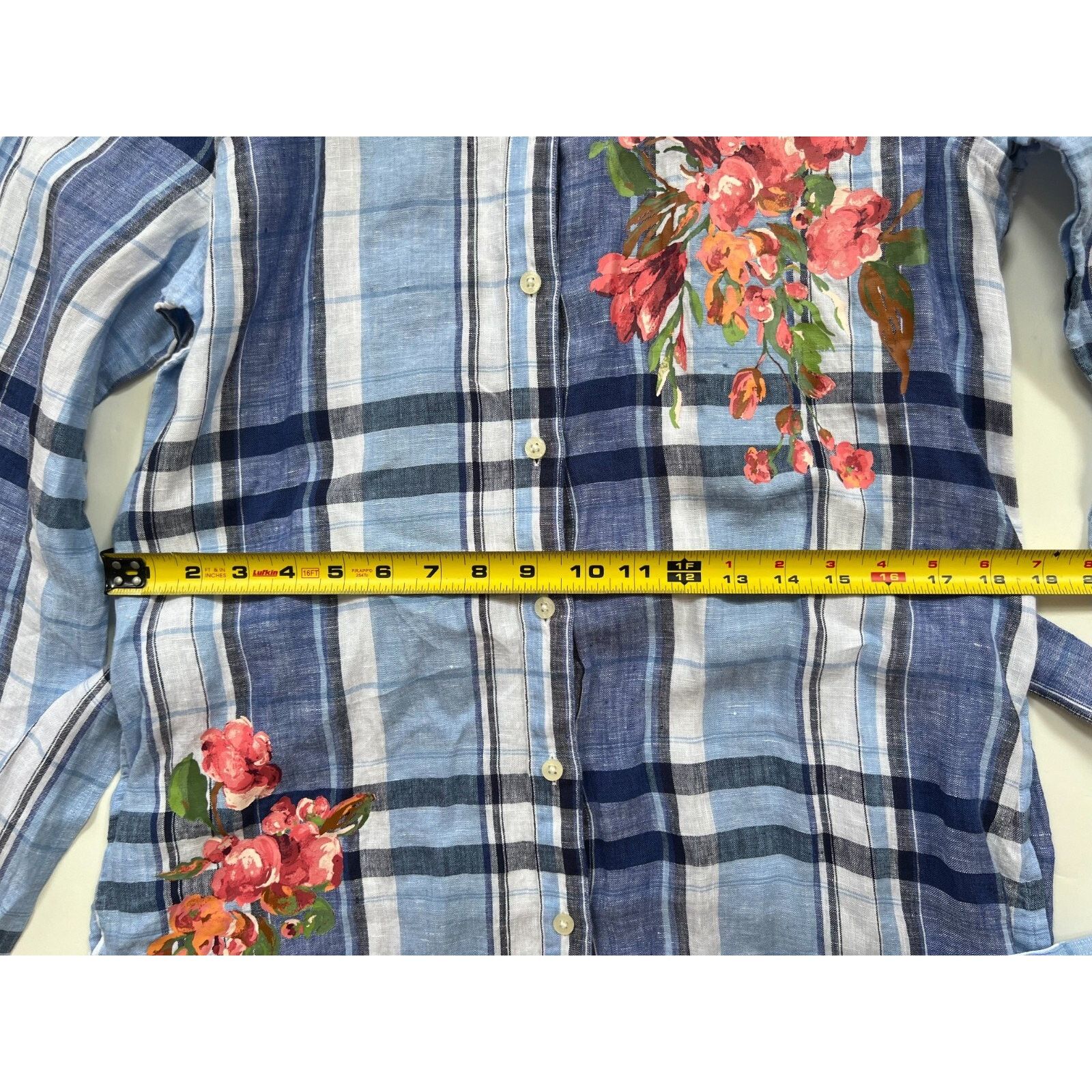 Lauren Ralph Lauren Ralph Lauren Floral & Plaid Linen Shirtdress Women's Size 12 Size XL / US 12-14 / IT 48-50 - 11 Thumbnail