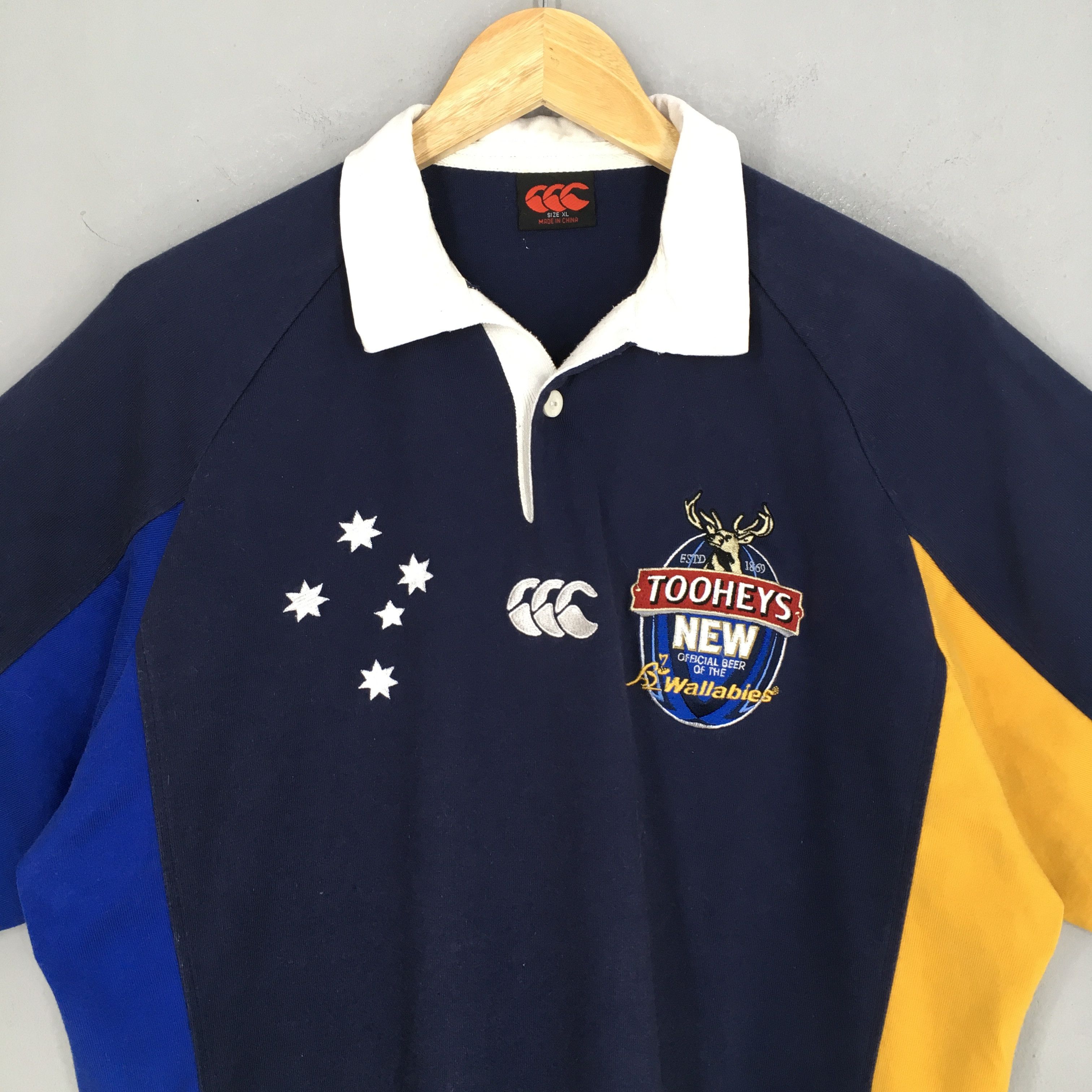 Canterbury of New Zealand × Vintage Canterbury Australia Wallabies Rugby Polo Shirt XLarge Size US XL / EU 56 / 4 - 2 Thumbnail