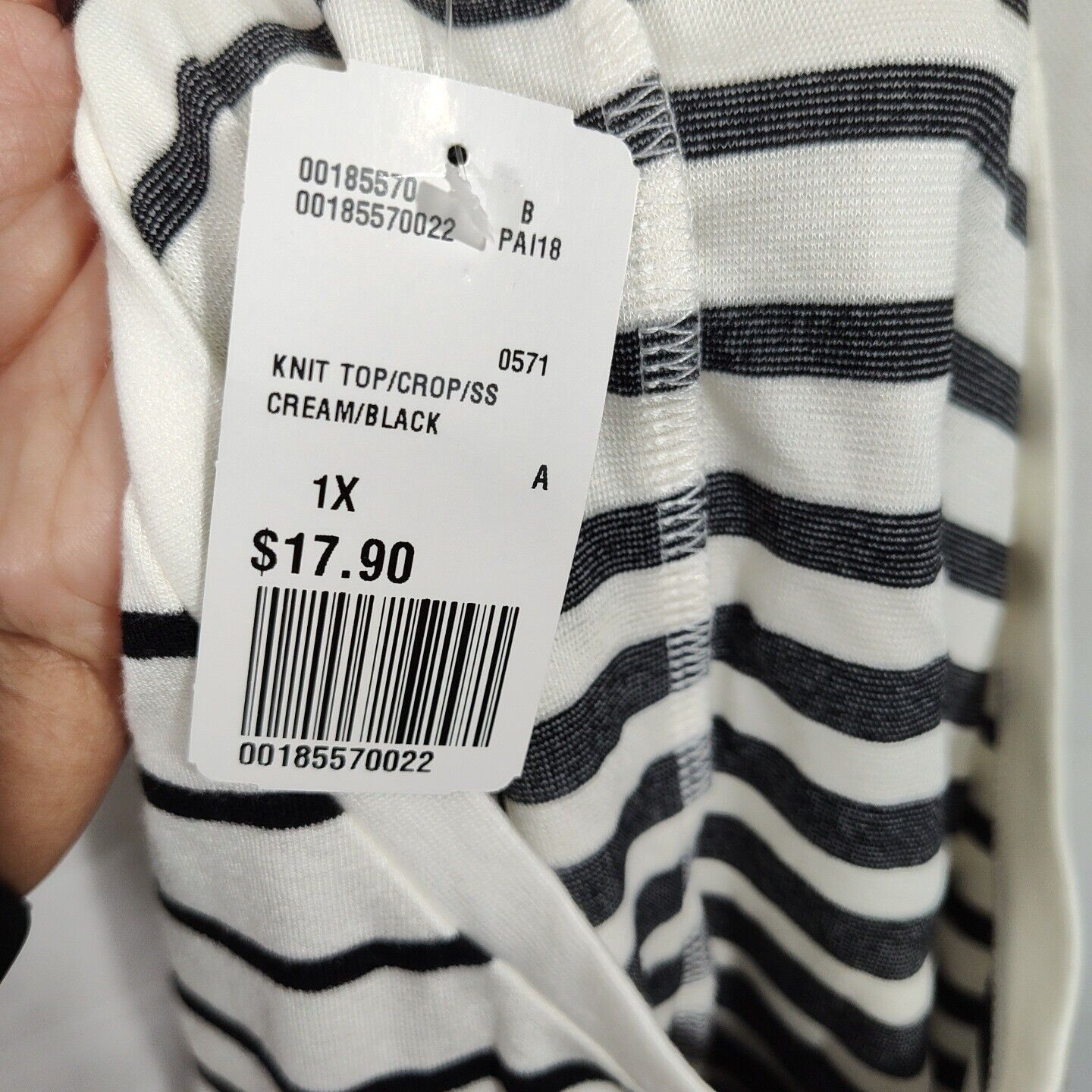 Forever 21 Forever 21 Crop Knit Top Crew Neck Size 1X Black Striped Size XL / US 12-14 / IT 48-50 - 6 Thumbnail