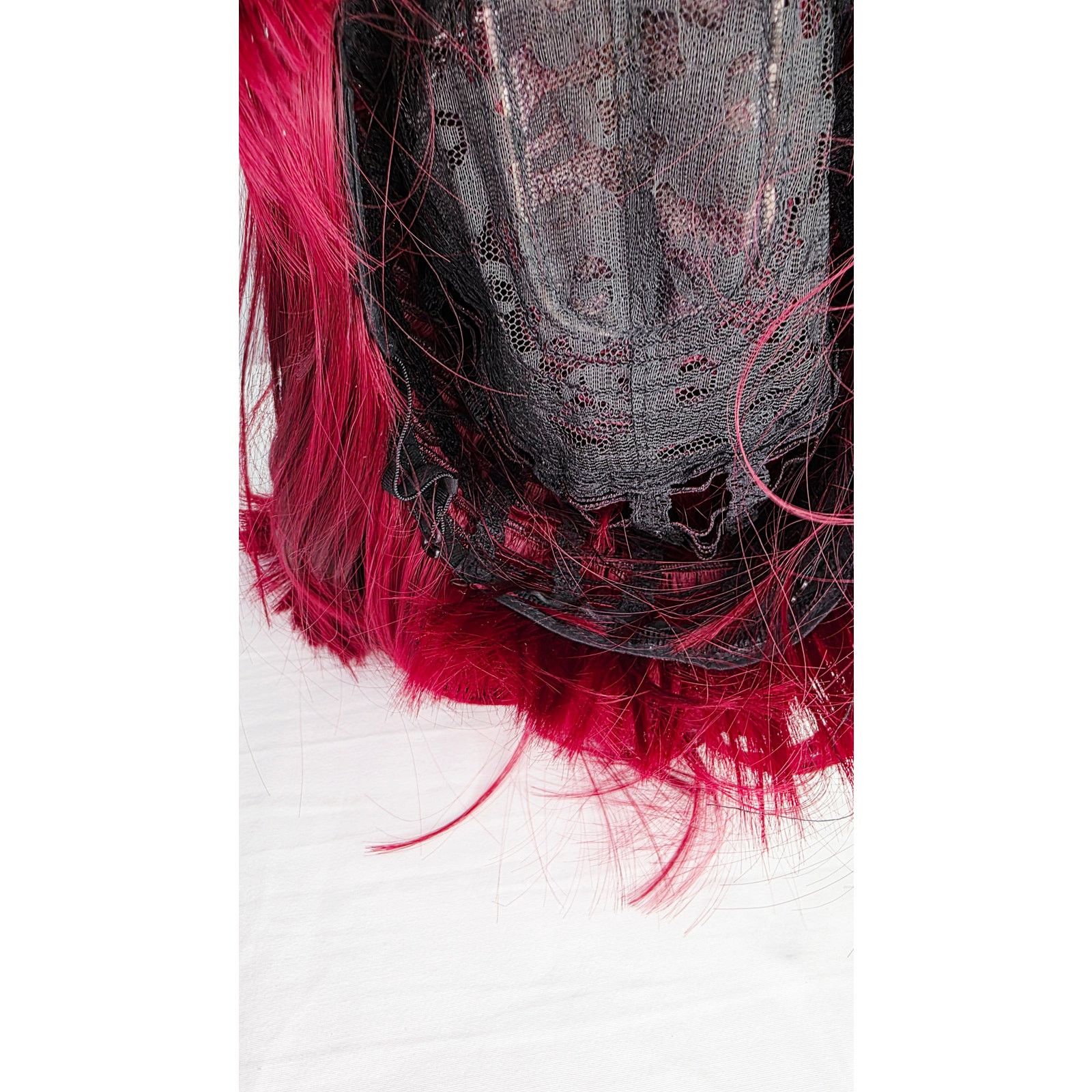 Other Burgundy Bob Wig With Bangs Short Straight Heat Resistant Size ONE SIZE - 8 Thumbnail