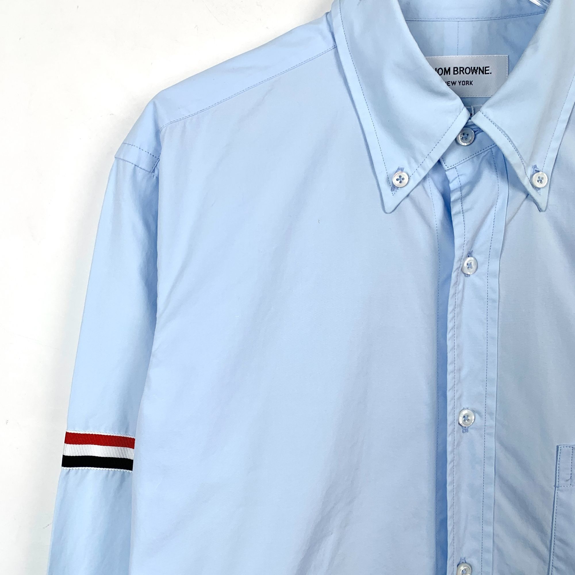 Thom Browne Thom Browne Light Blue Striped Long Sleeve Shirt Size US M / EU 48-50 / 2 - 8 Thumbnail