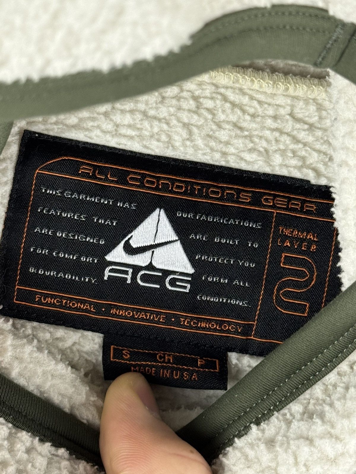 Nike Vintage 90s Nike ACG Ninja Fleece Thermal Layer 2 Hoodie 🇺🇸 Size US M / EU 48-50 / 2 - 12 Thumbnail
