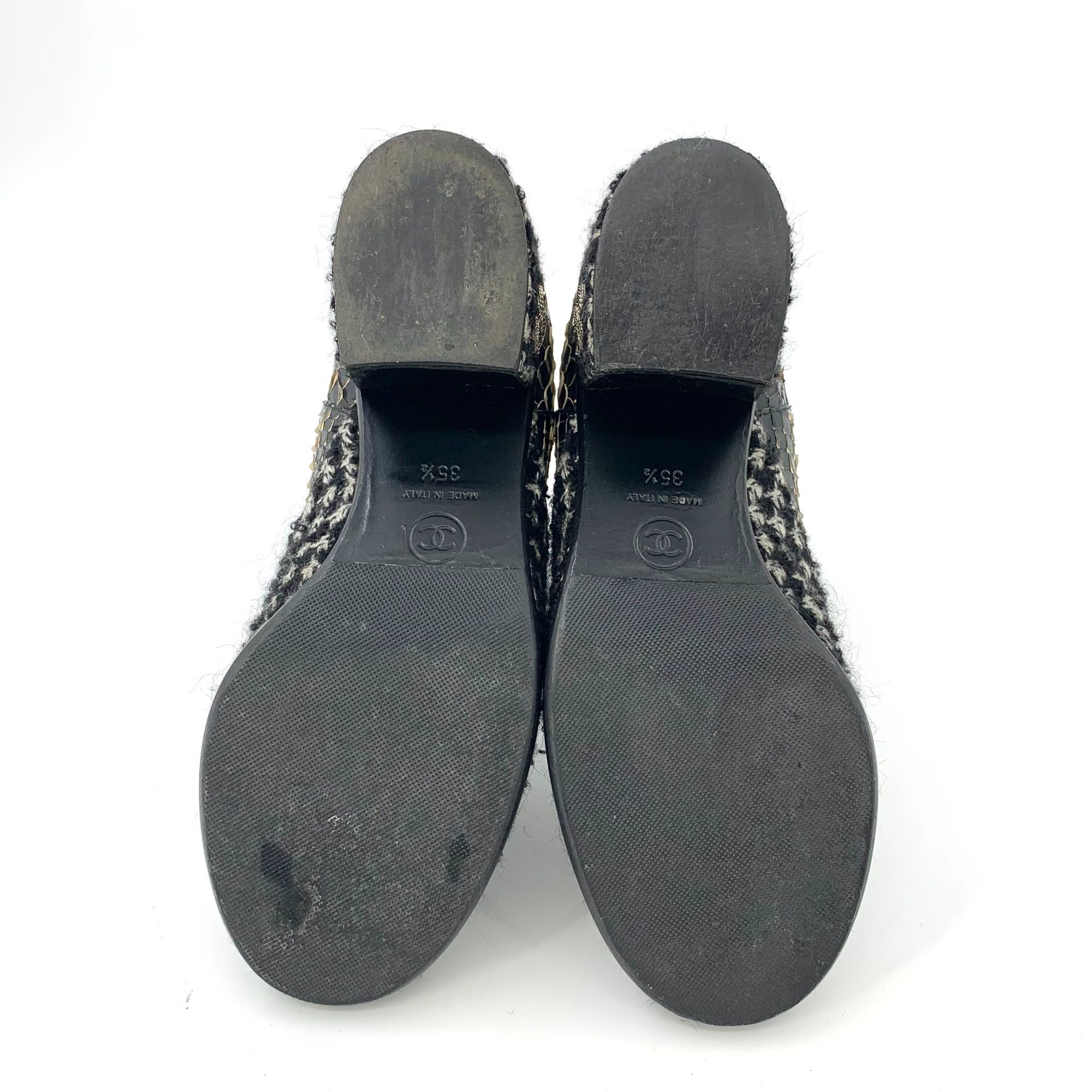 Chanel Chanel Womens Tweed & Leather Boots Size 35.5 Made In Italy Size US 5 / IT 35 - 4 Thumbnail