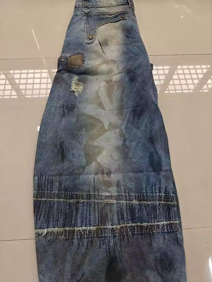 Designer × Japanese Brand × Vintage Destruction Style Embroidered Wide Leg Denim Size 32" / US 10 / IT 46 - 5 Thumbnail