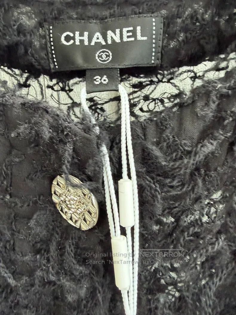 Chanel Chanel Black lace diamond button thin jacket Size XS / US 0-2 / IT 36-38 - 4 Thumbnail