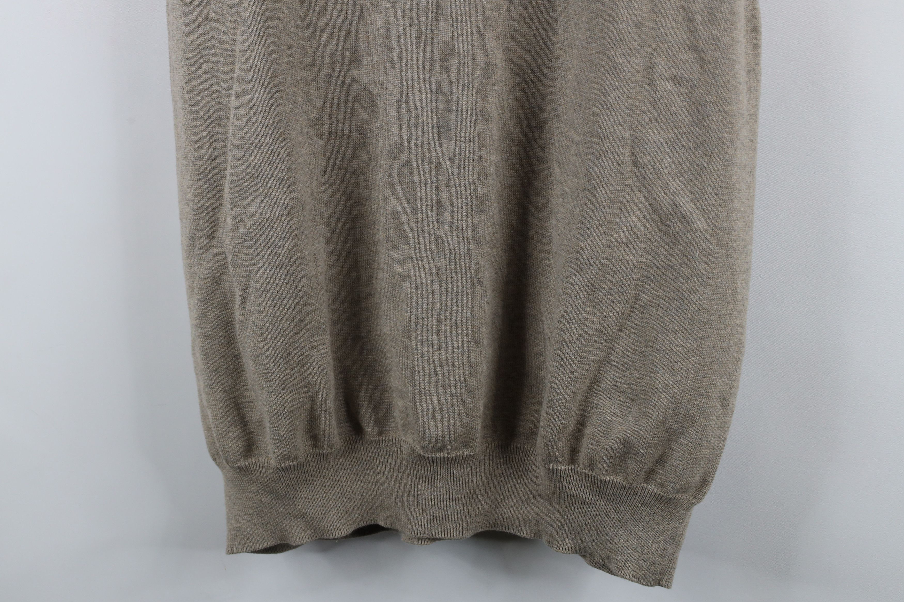 Vintage Vintage 90s Streetwear Cable Knit V-Neck Sweater Vest Beige Size US XL / EU 56 / 4 - 7 Thumbnail
