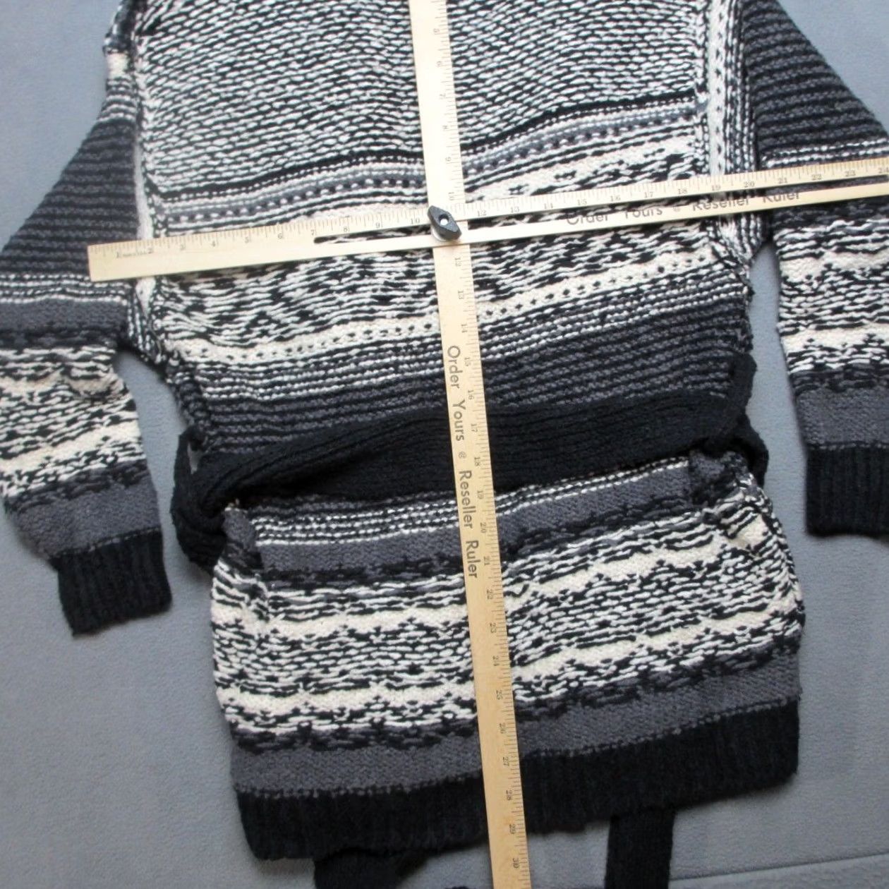 Free People Free People Sweater Cardigan Belted Waist White Black Size S Womens Knit Chunky Long Sleeve Casual Fall Winter Vintage No Size S / US 4 / IT 40 - 5 Thumbnail