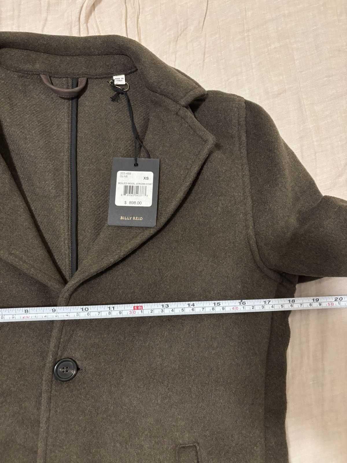 Billy Reid $898 NWT Billy Reid Coat XS Olive Green Boiled Wool Jordan Size US XS / EU 42 / 0 - 7 Thumbnail