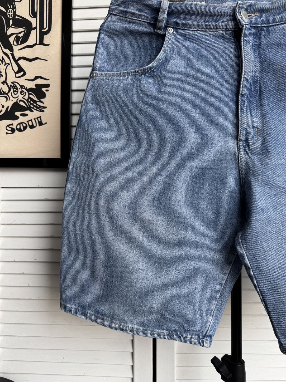 Vintage Vintage Garry USA Denim Jeans Shorts Washed Indigo Size US 31 - 3 Thumbnail