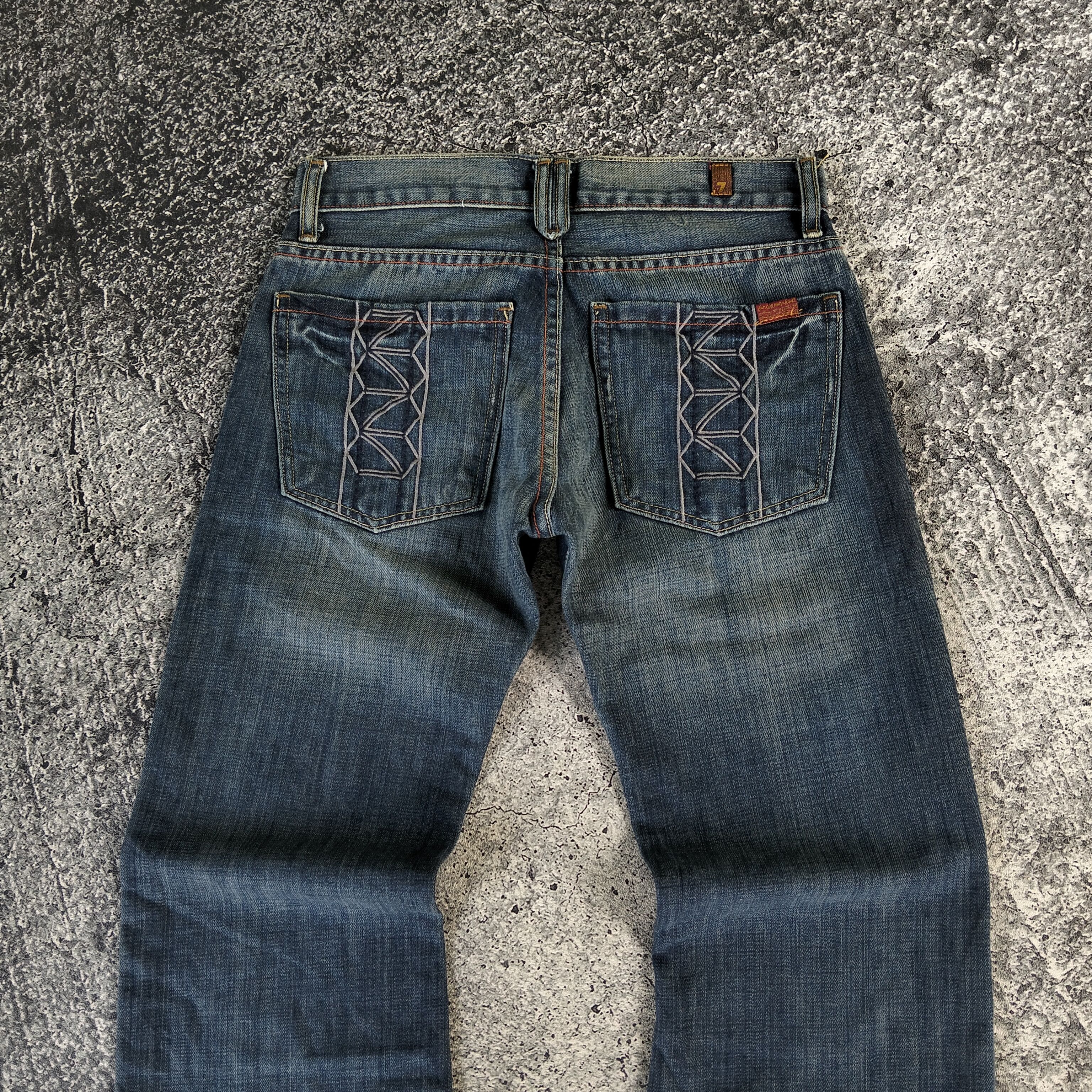 7 For All Mankind 7 For All Mankind Flared Button Fly Blue Wash Faded Jeans Size US 30 / EU 46 - 5 Thumbnail