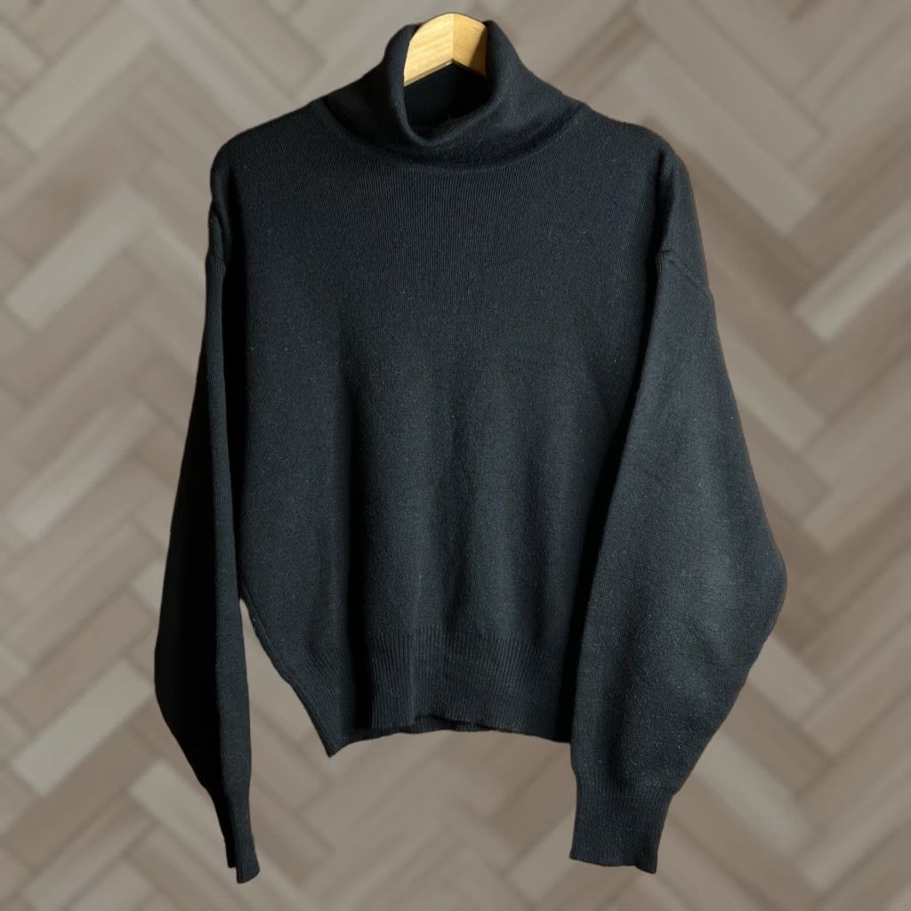 Obermeyer VINTAGE Obermeyer Womens Turtleneck Black Large Wool Blend Shirt Size L / US 10 / IT 46 - 1 Thumbnail