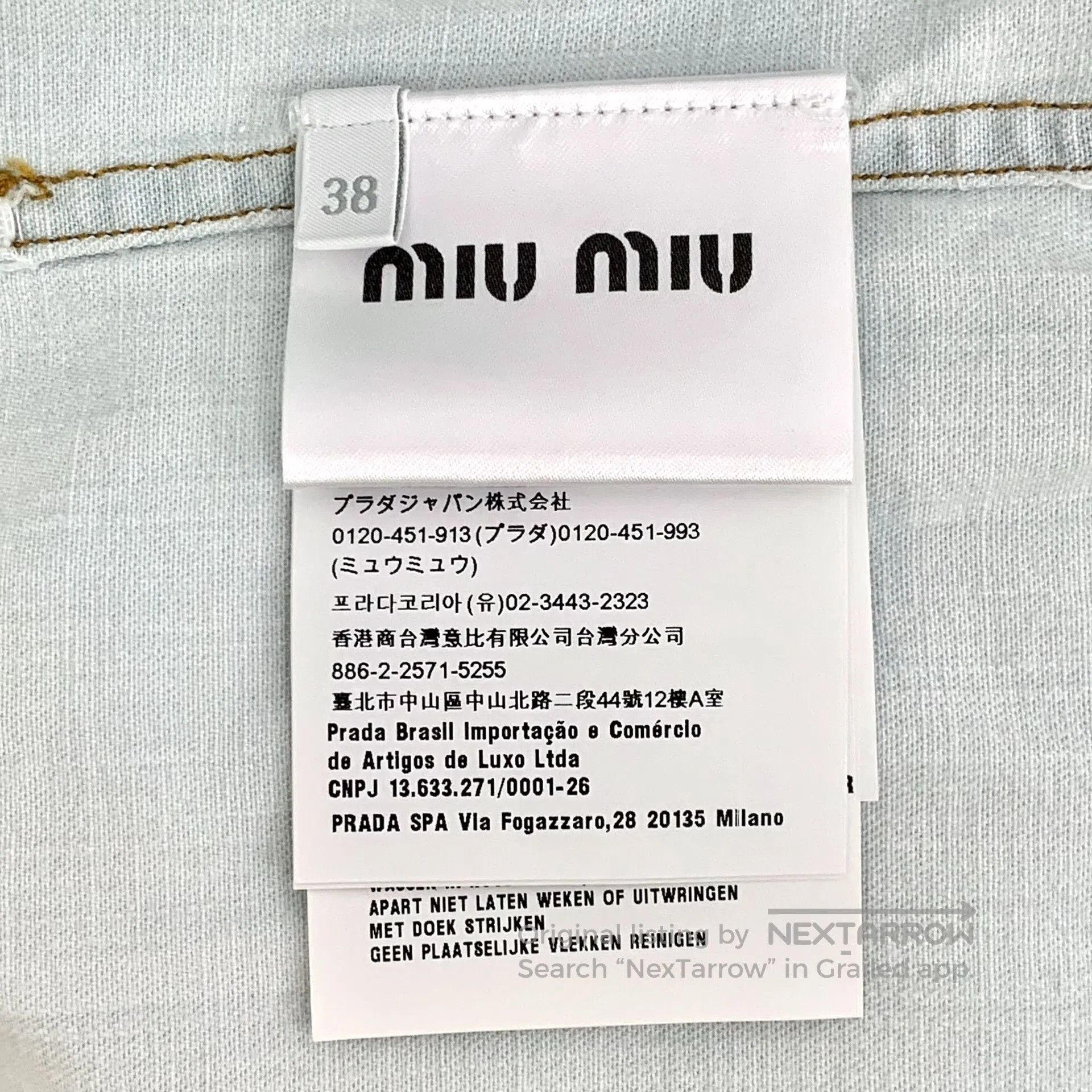 Miu Miu Miu Miu Light Blue Pocket Logo Embroidered Cotton Lapel Si Size XS / US 0-2 / IT 36-38 - 6 Thumbnail