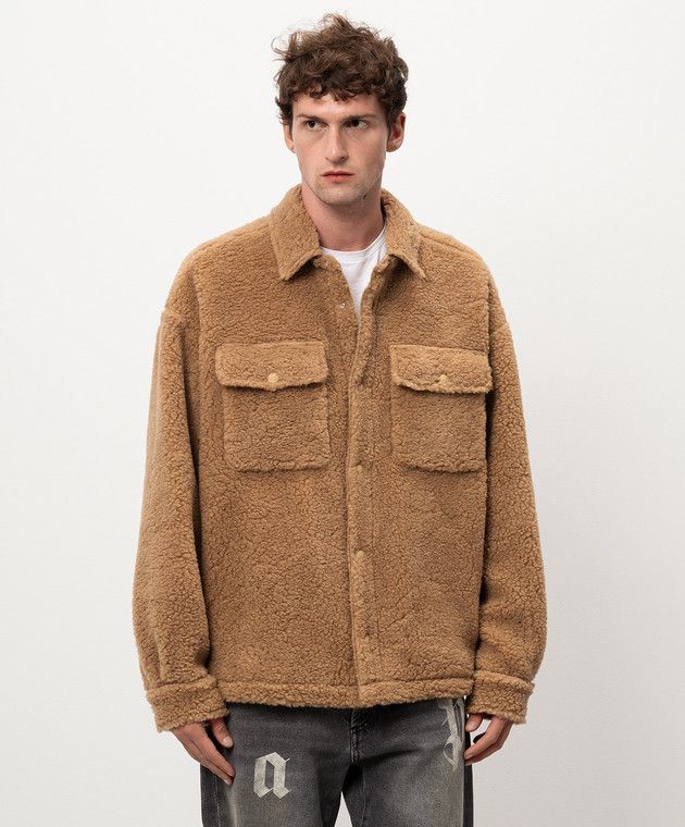 Palm Angels o1s22i1n1224 Teddy Bear Themed Over Shirt in Beige Size US M / EU 48-50 / 2 - 3 Thumbnail