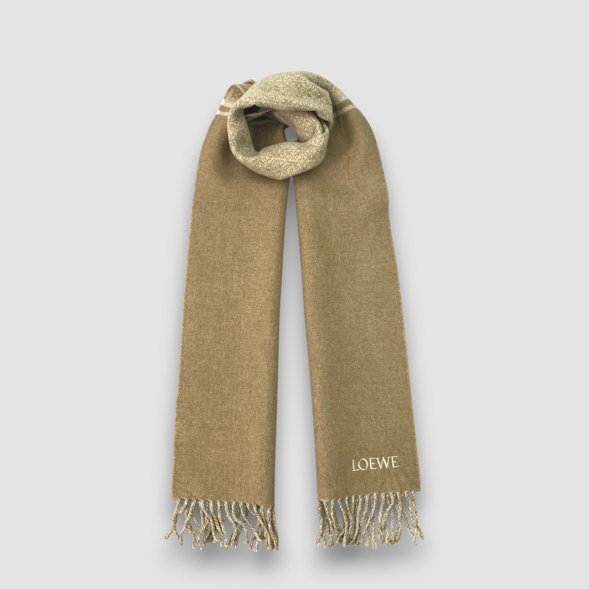 Loewe Vintage Loewe Scarf Muffler Wool Winter Fringe Neck Scarves Size ONE SIZE - 1 Thumbnail