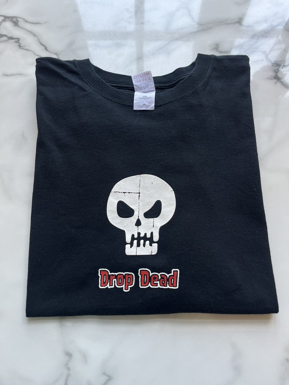 Drop Dead × Vintage Vintage Drop Dead Skull logo center 00’s Tshirt Size US XXL / EU 58 / 5 - 1 Thumbnail