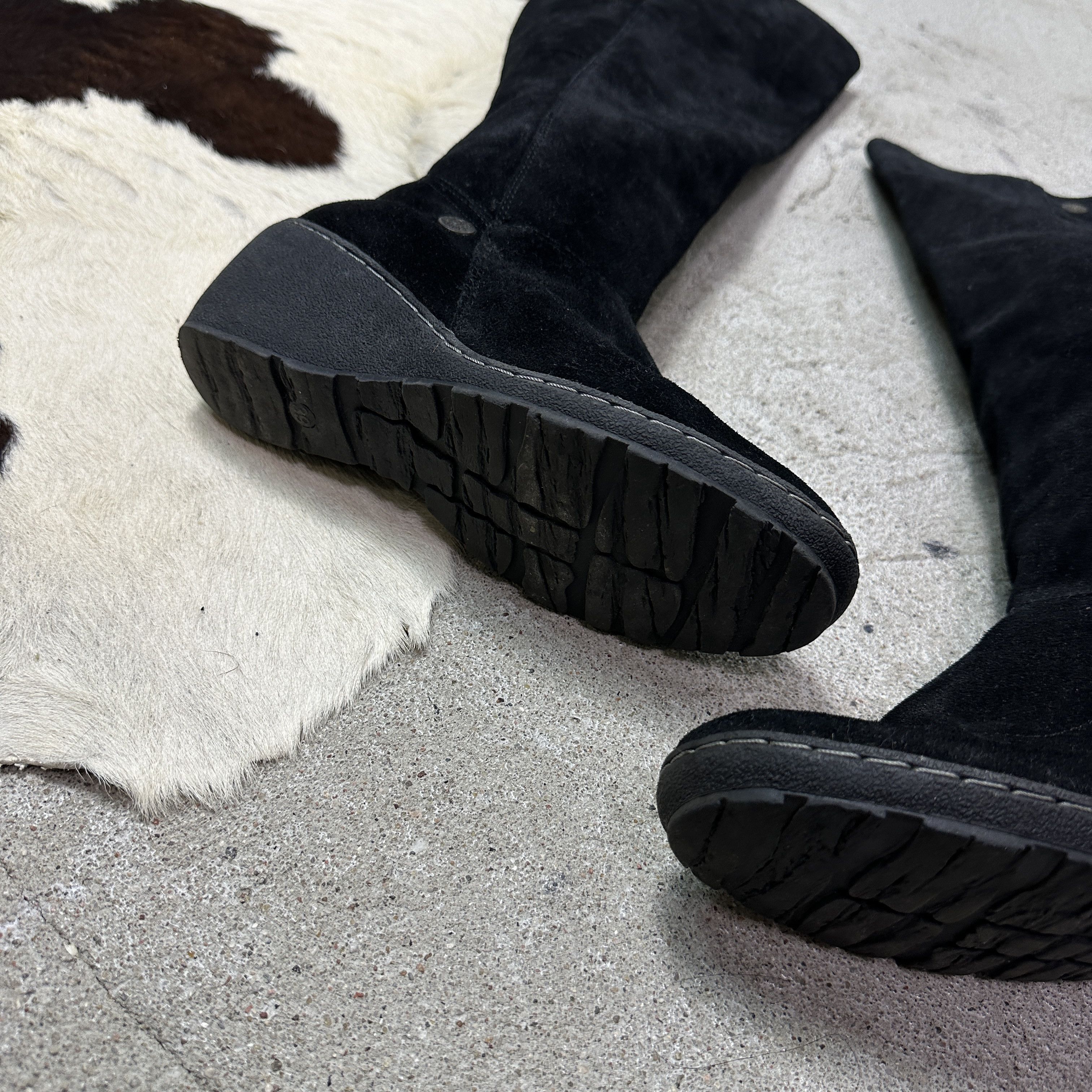 Vintage Vintage Leather Suede Knee High Wedge Platform Boots Y2K Size US 9 / IT 39 - 5 Thumbnail