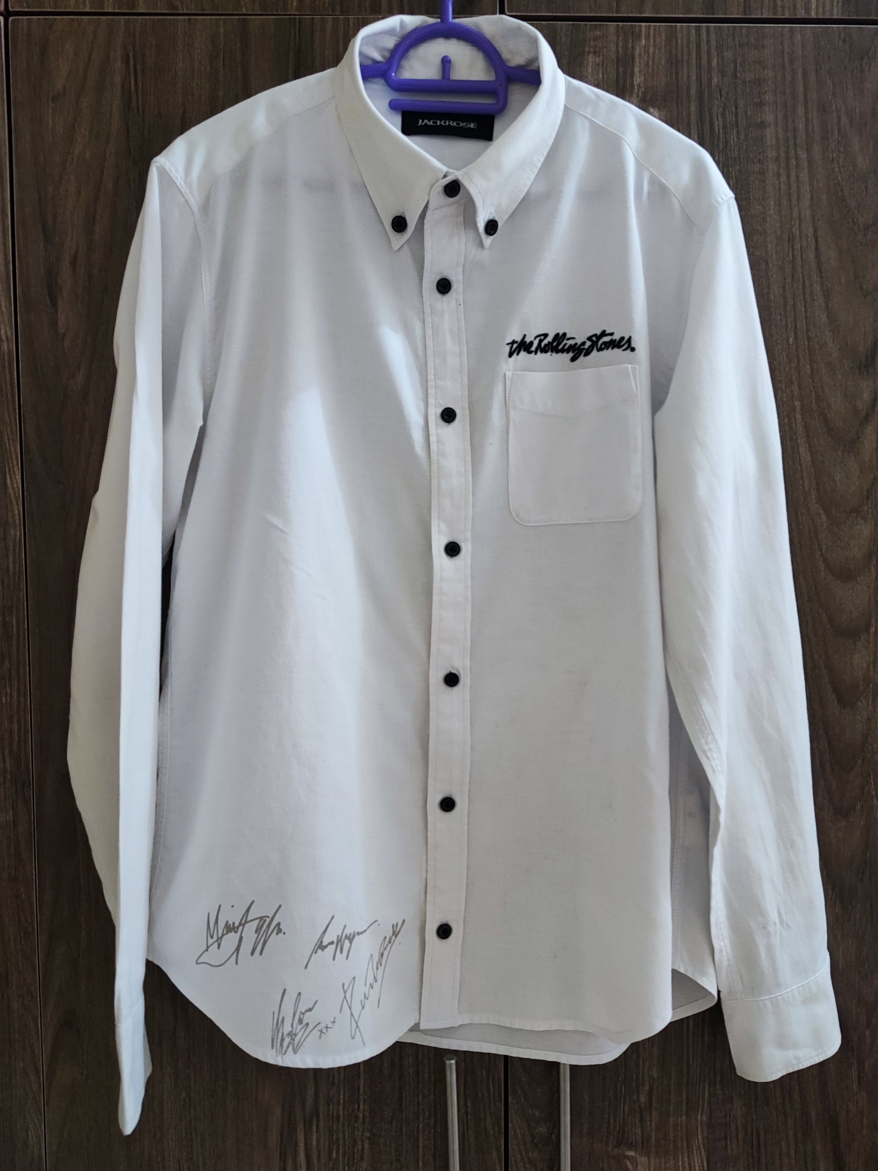 image of Rock Band x The Rolling Stones Japanese Streetwear Jackrose The Rolling Stones Shirt in White (Size