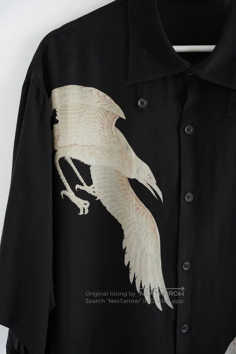 Yohji Yamamoto YOHJI YAMAMOTO Crow Real Silk Short-Sleeve Shirt Size US L / EU 52-54 / 3 - 3 Thumbnail