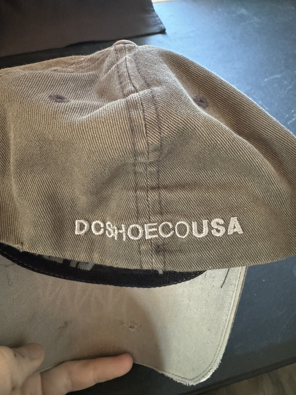 DC × Vintage DC Skateboarding Youth Hat Vintage Distressed Grey Flexfit Size ONE SIZE - 6 Thumbnail