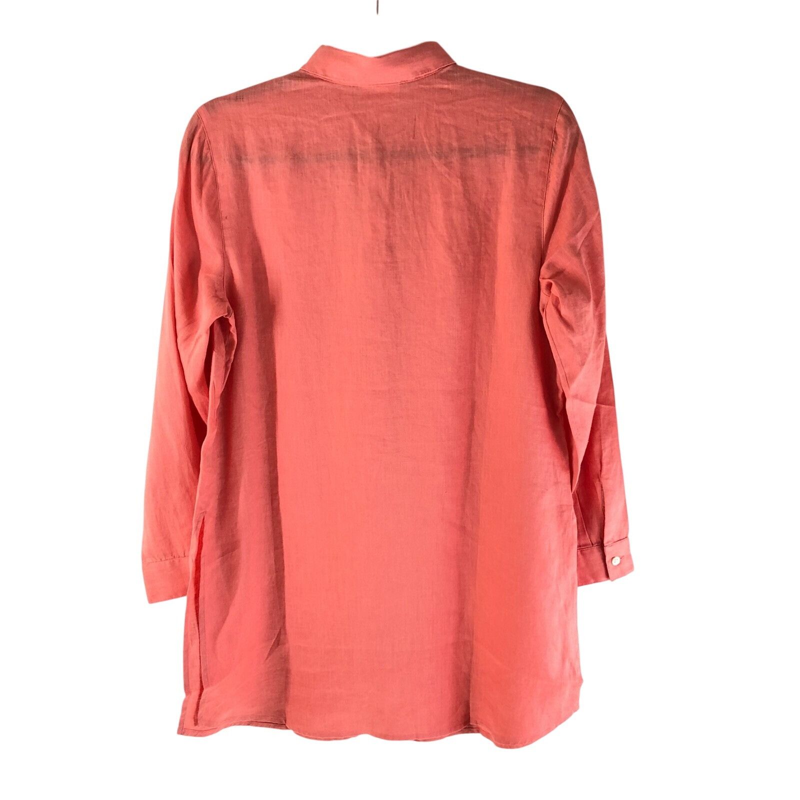 J. Jill J Jill Love Linen Womens Tunic Top Button Front Side Slit Or Size S / US 4 / IT 40 - 2 Thumbnail