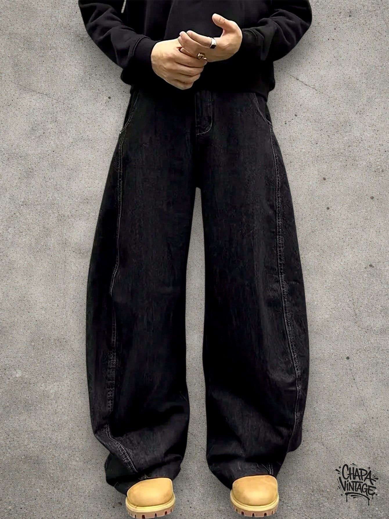 Vintage Bagy fit dark blue jeans Size US 32 / EU 48 - 4 Thumbnail