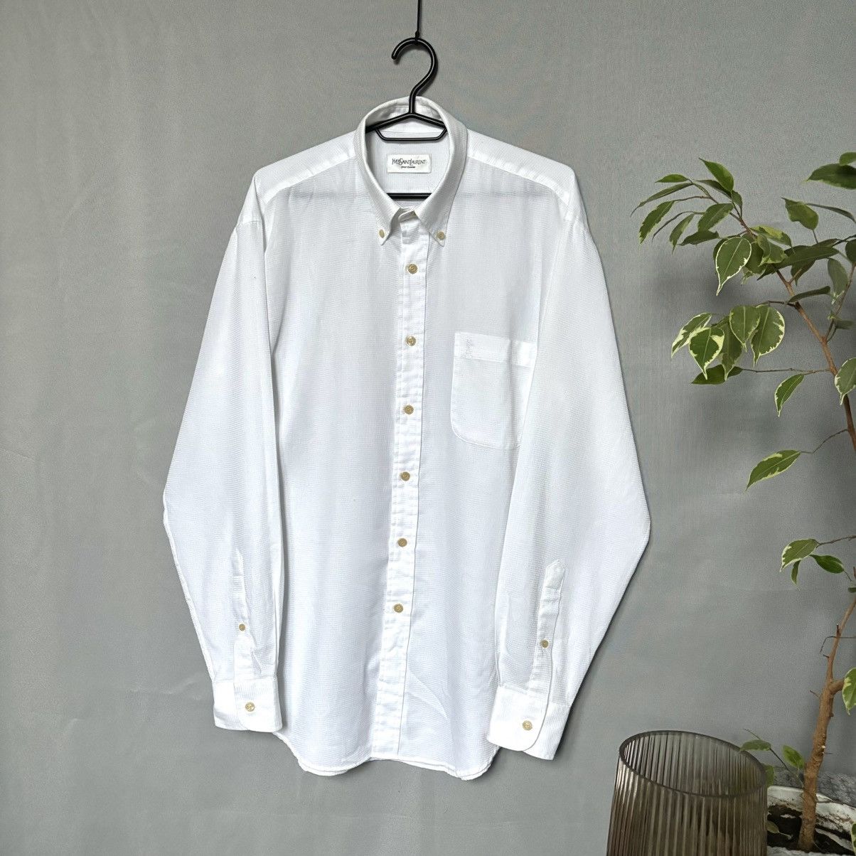 Yves Saint Laurent Yves Saint Laurent luxury shirt button up white vintage rare Size US M / EU 48-50 / 2 - 2 Thumbnail