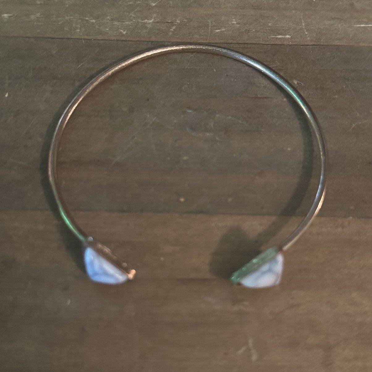 Other Gold tone white marbeled triangle cuff bracelet Size ONE SIZE - 3 Thumbnail