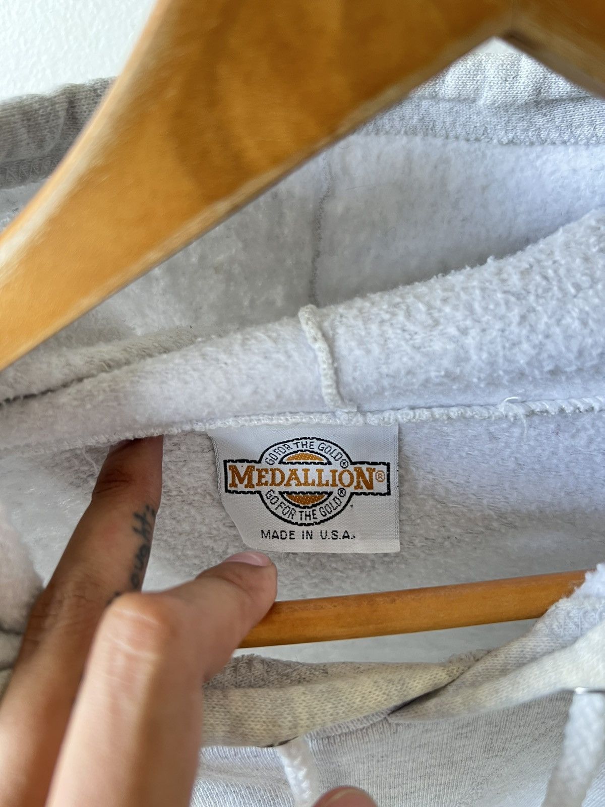 Vintage 80/90s Vintage Medallion Blank Boxy Hoodie Size US M / EU 48-50 / 2 - 4 Thumbnail